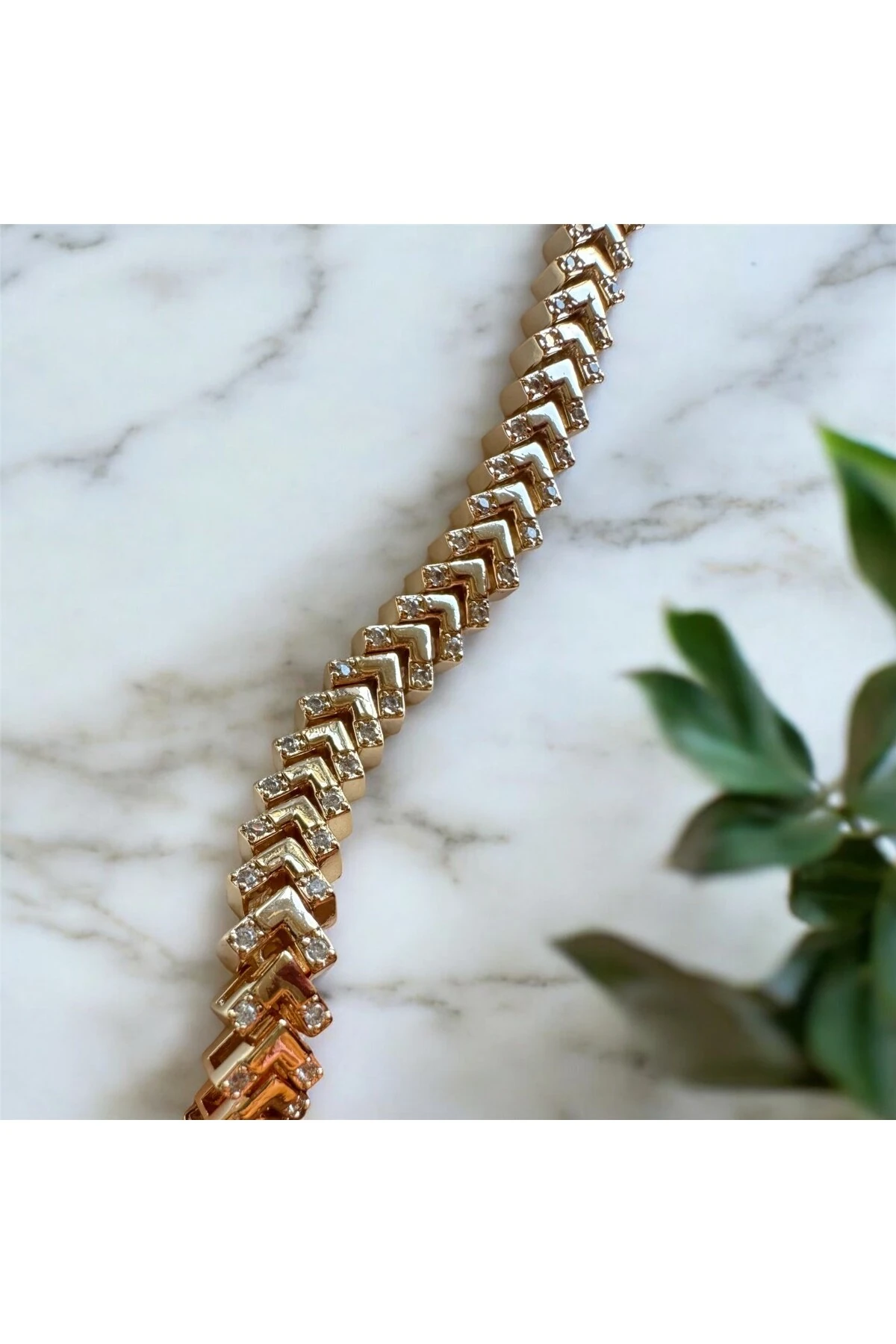 Zirkon Taşlı Balıksırtı Bileklik