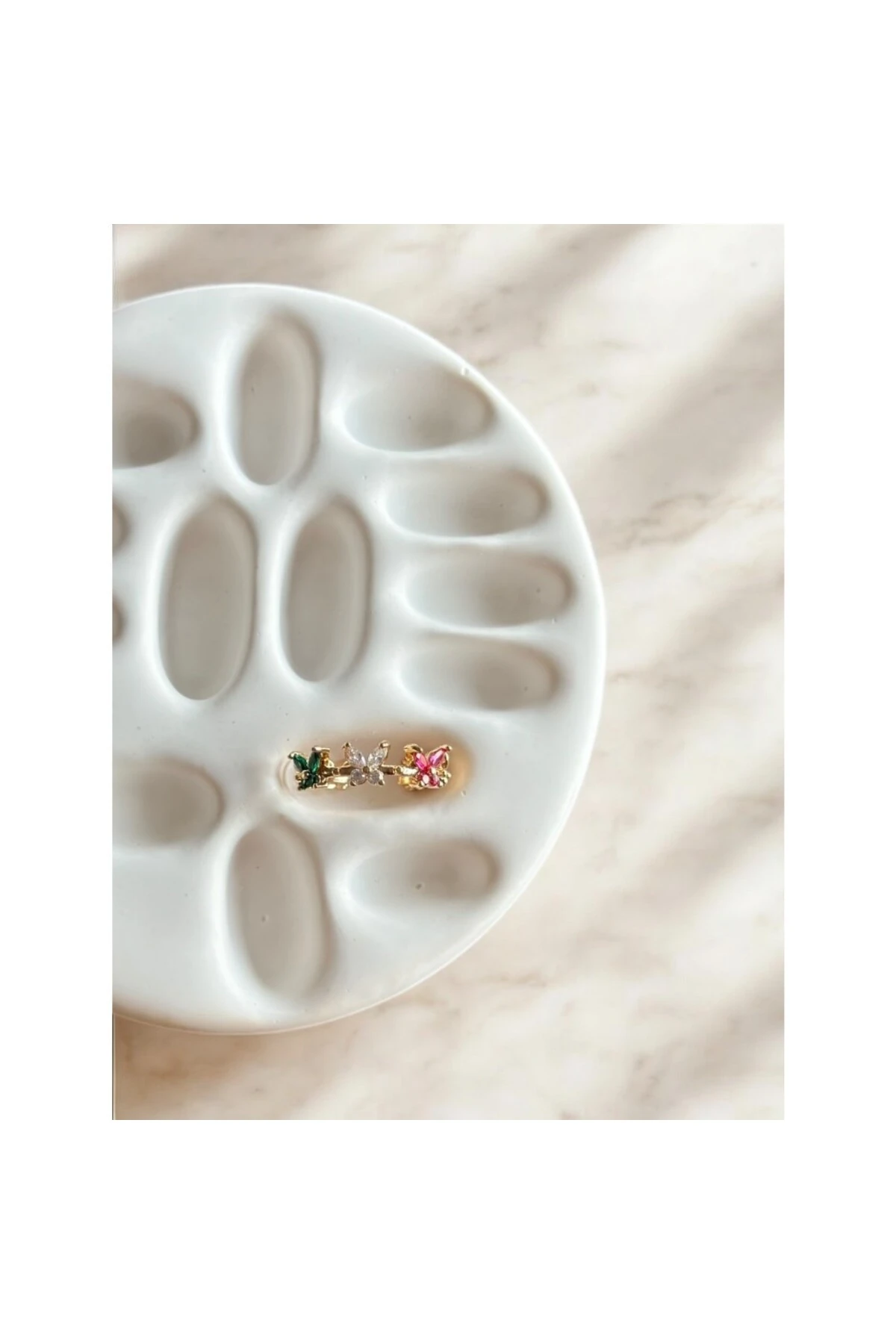 Çok Renkli Zirkon Taşlı Kelebek Yüzük