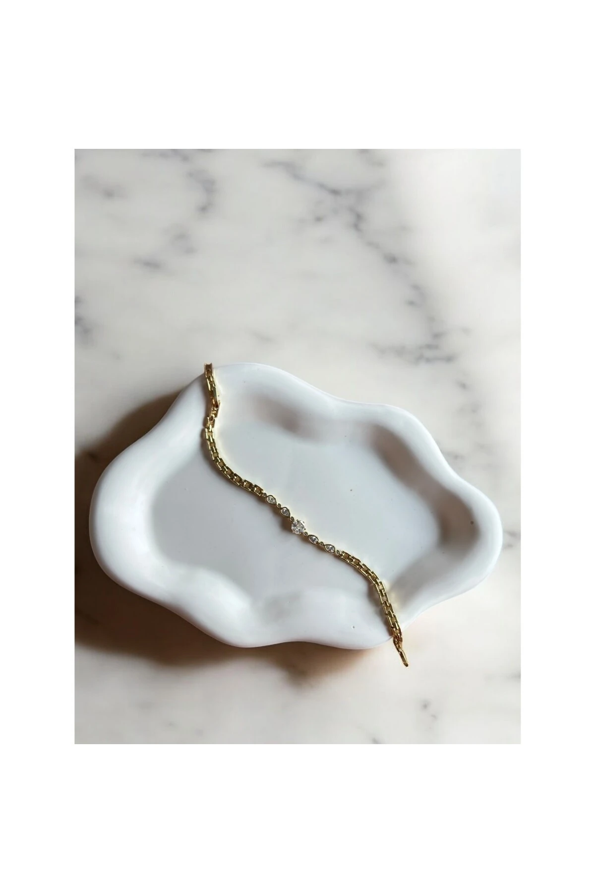 Dörtlü Damla Kemerli Tek Taş Bileklik