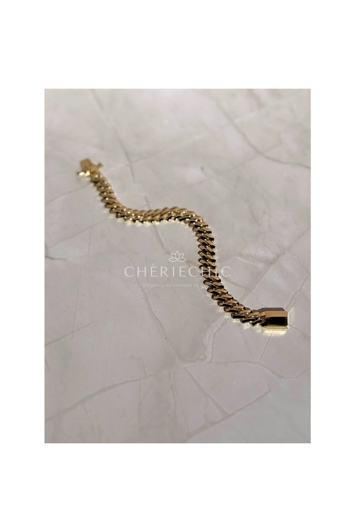 14 Ayar Altından Farksız Ağır ve Kalın Hasır Zincir Bileklik