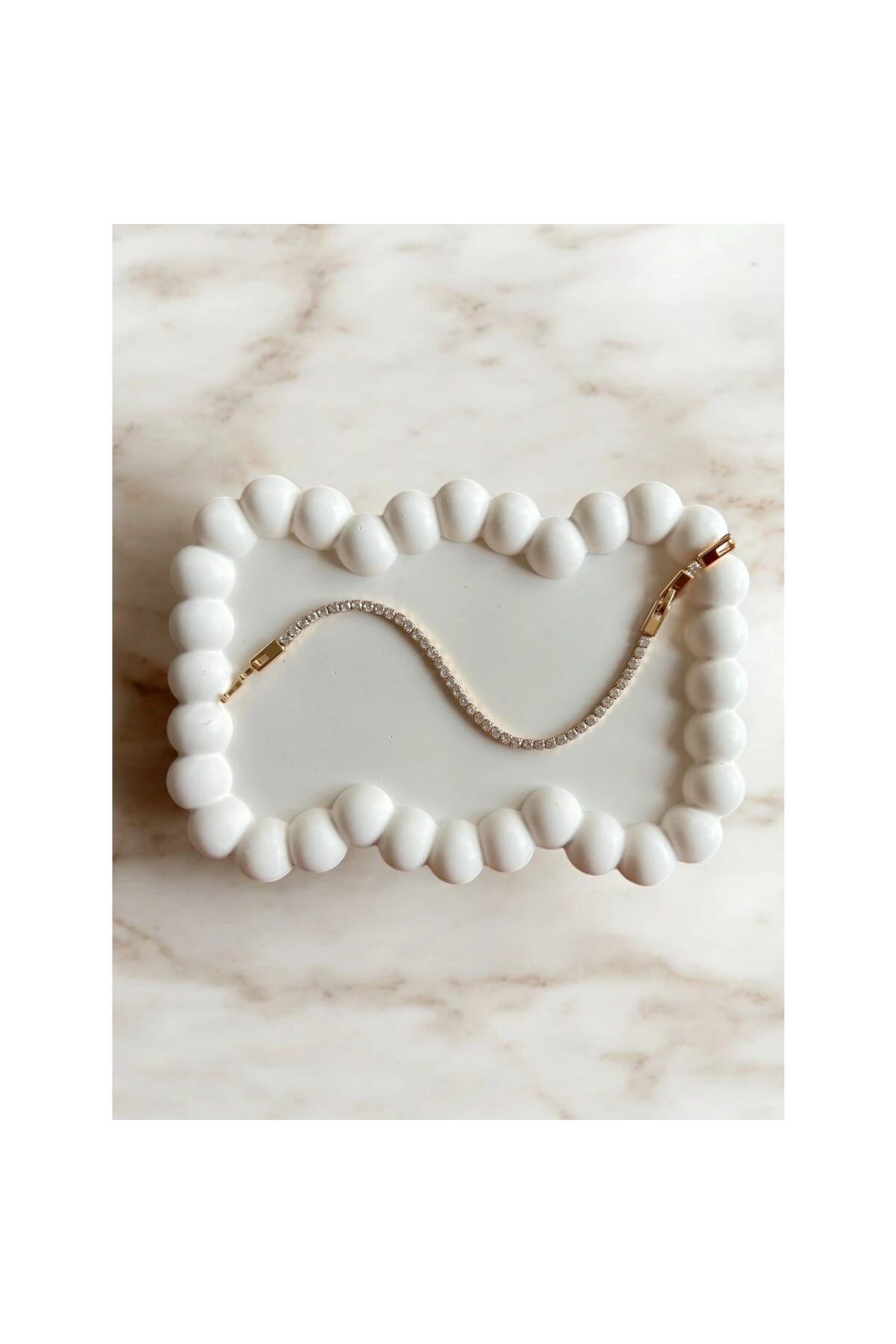 Gösterişli Zirkon Taşlı Kalın Su Yolu Bileklik