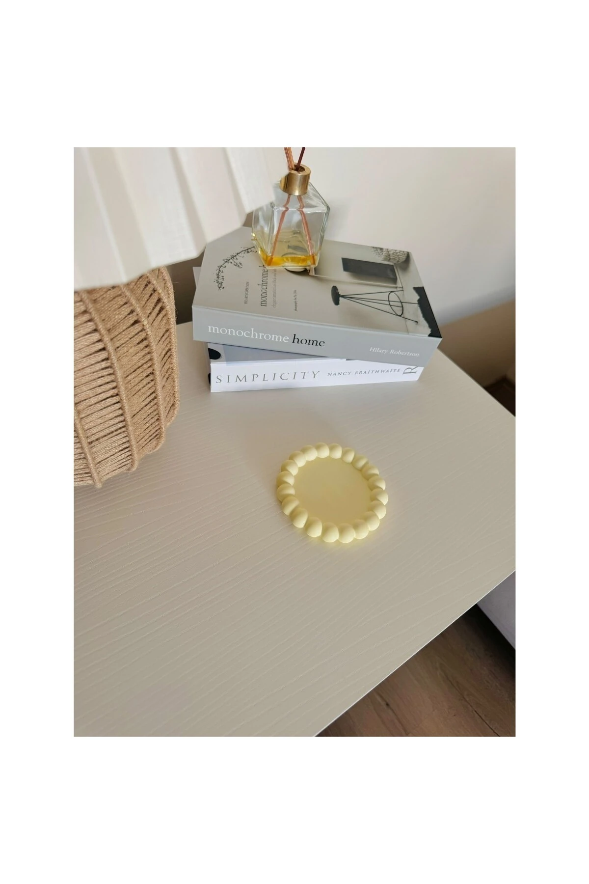 Bubble Yuvarlak Dekor Obje | Sunum Tabak | Pastel Sarı