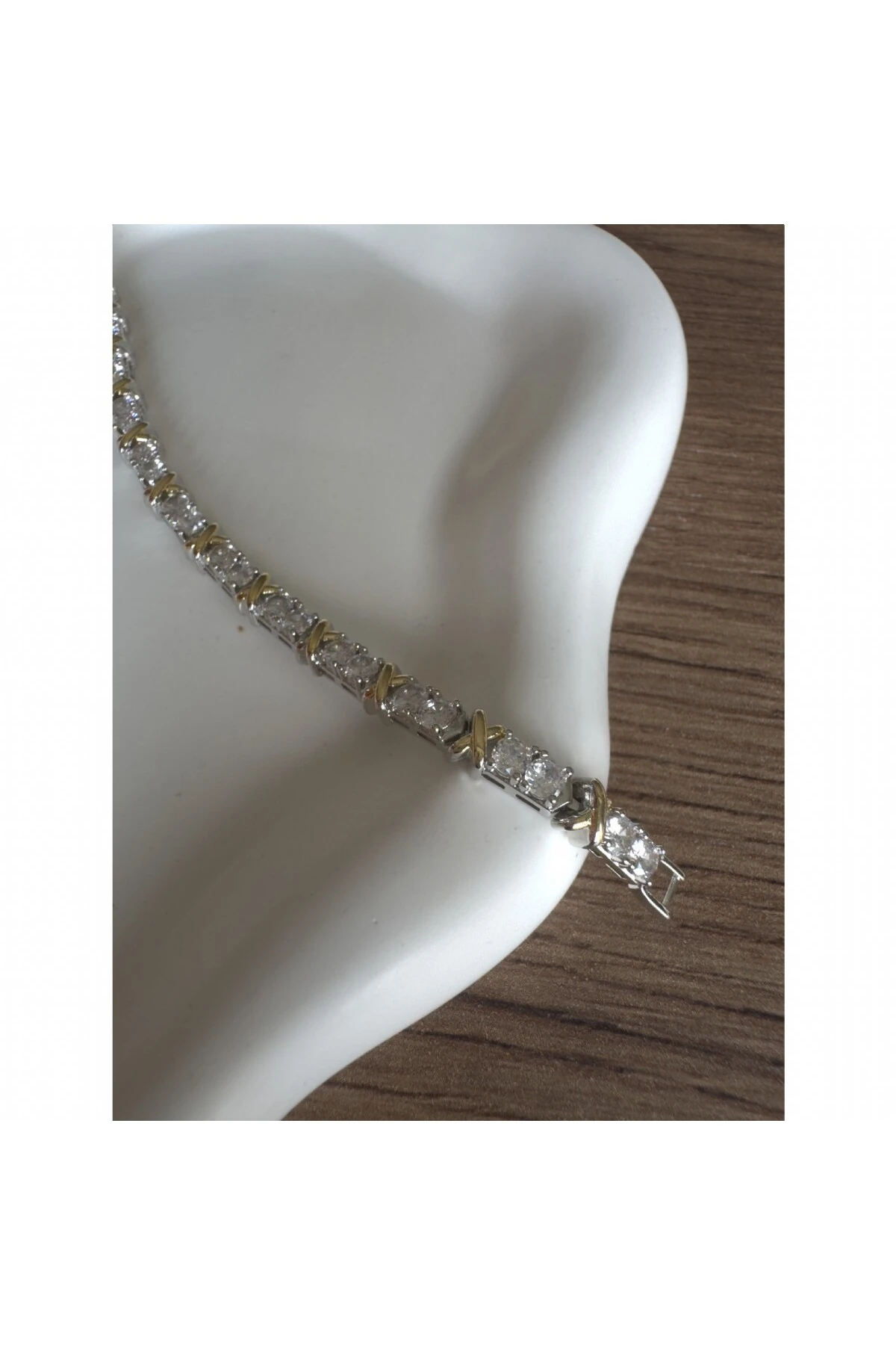 Zarif Tasarım Full Taş X Model Su Yolu Bileklik