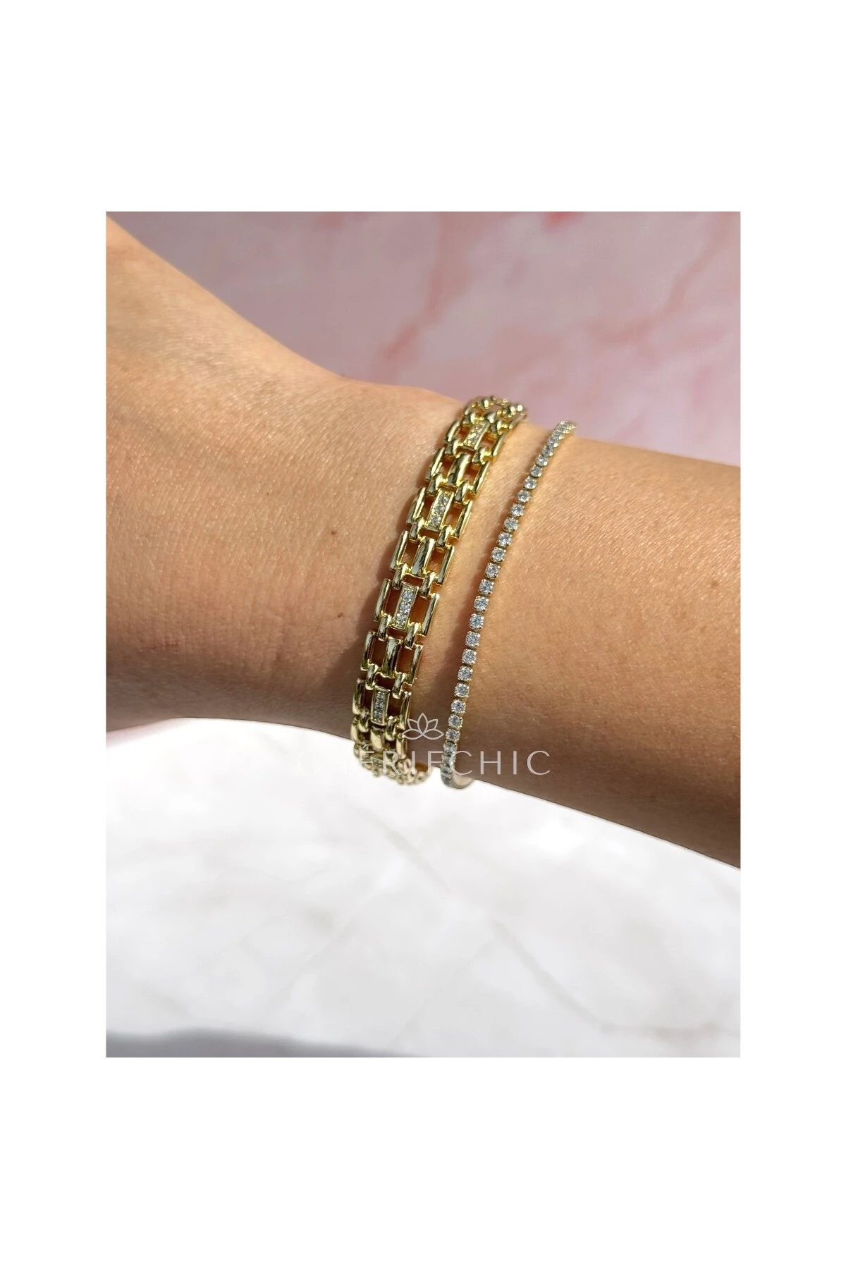 İnce Şerit Zirkon Taşlı Hasır Model Bileklik