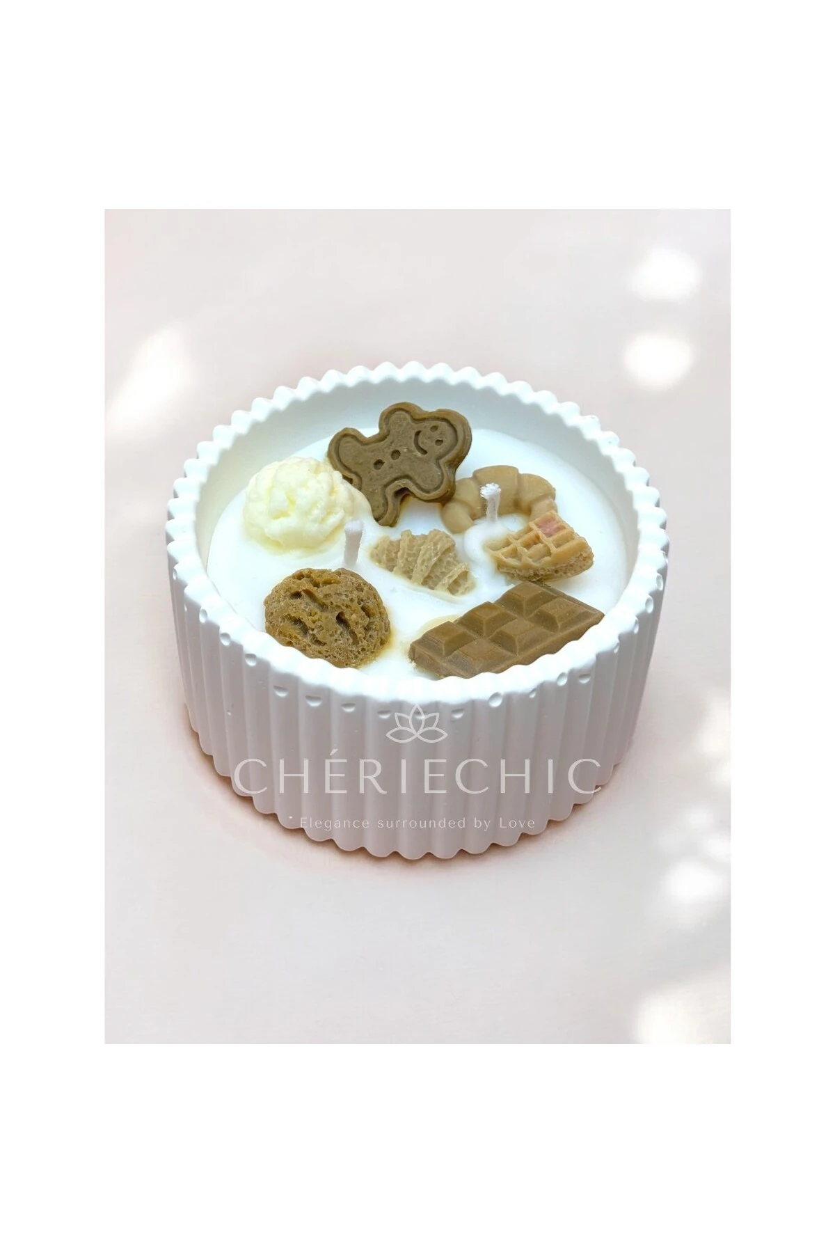 Chocolate & Dessert Bowl | Çikolata ve Kruvasanlı, Çikolata Esanslı Dekoratif Mum