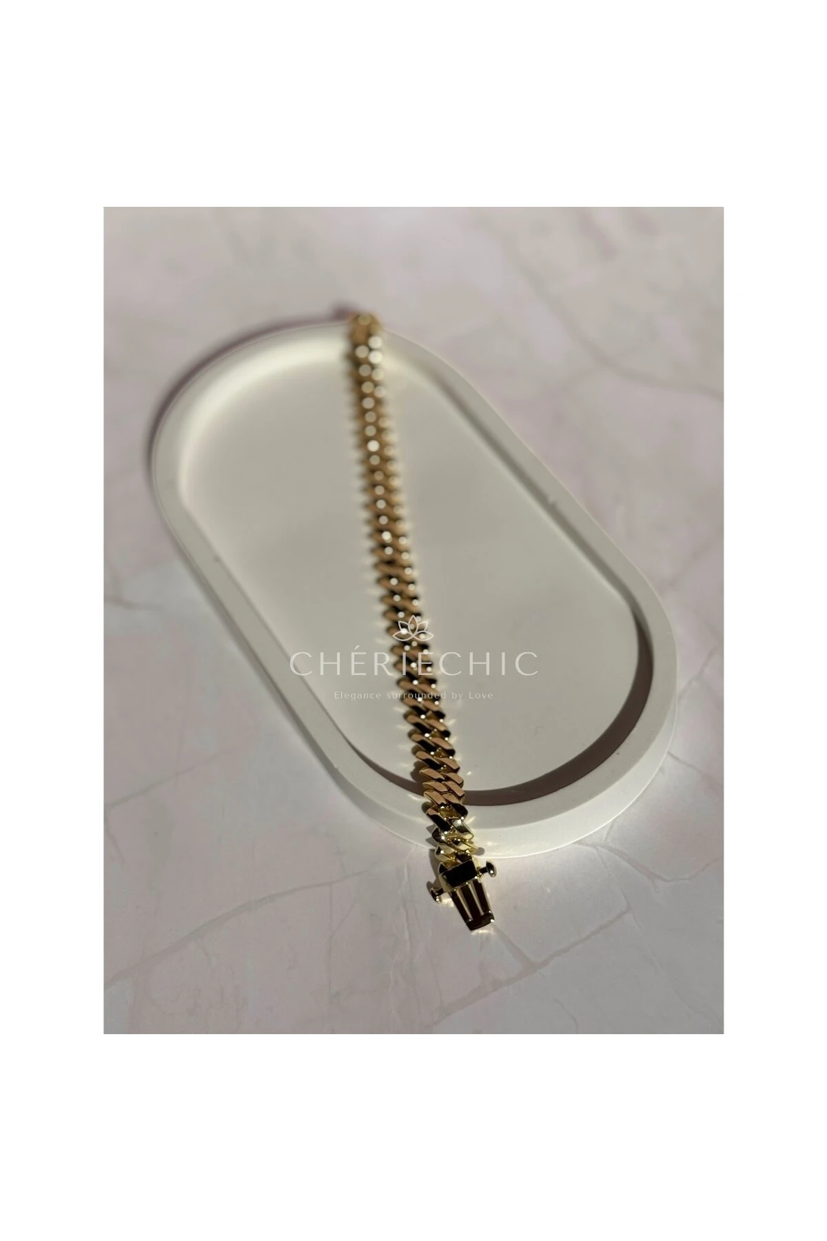 14 Ayar Altından Farksız Ağır ve Kalın Hasır Zincir Bileklik