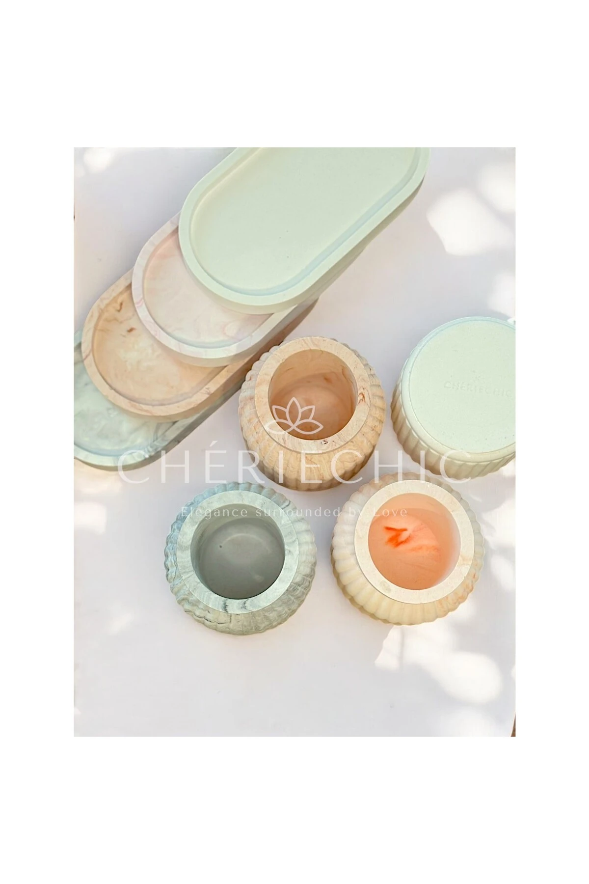 Büyük Bohem Vazo | Dekor Obje | Mermer (Soft Kahve)