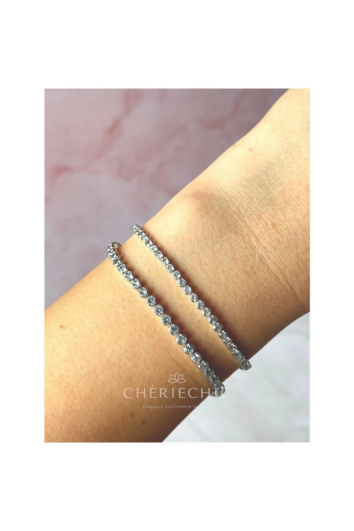 İnce Yuvarlak Kesim Full Zirkon Taşlı Su Yolu Bileklik