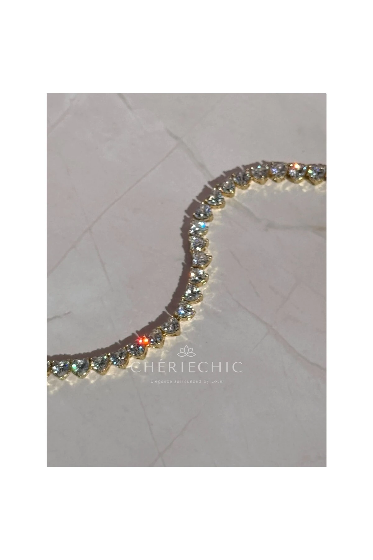 Full Kalp Kristal Zirkon Taşlı Zarif Bileklik