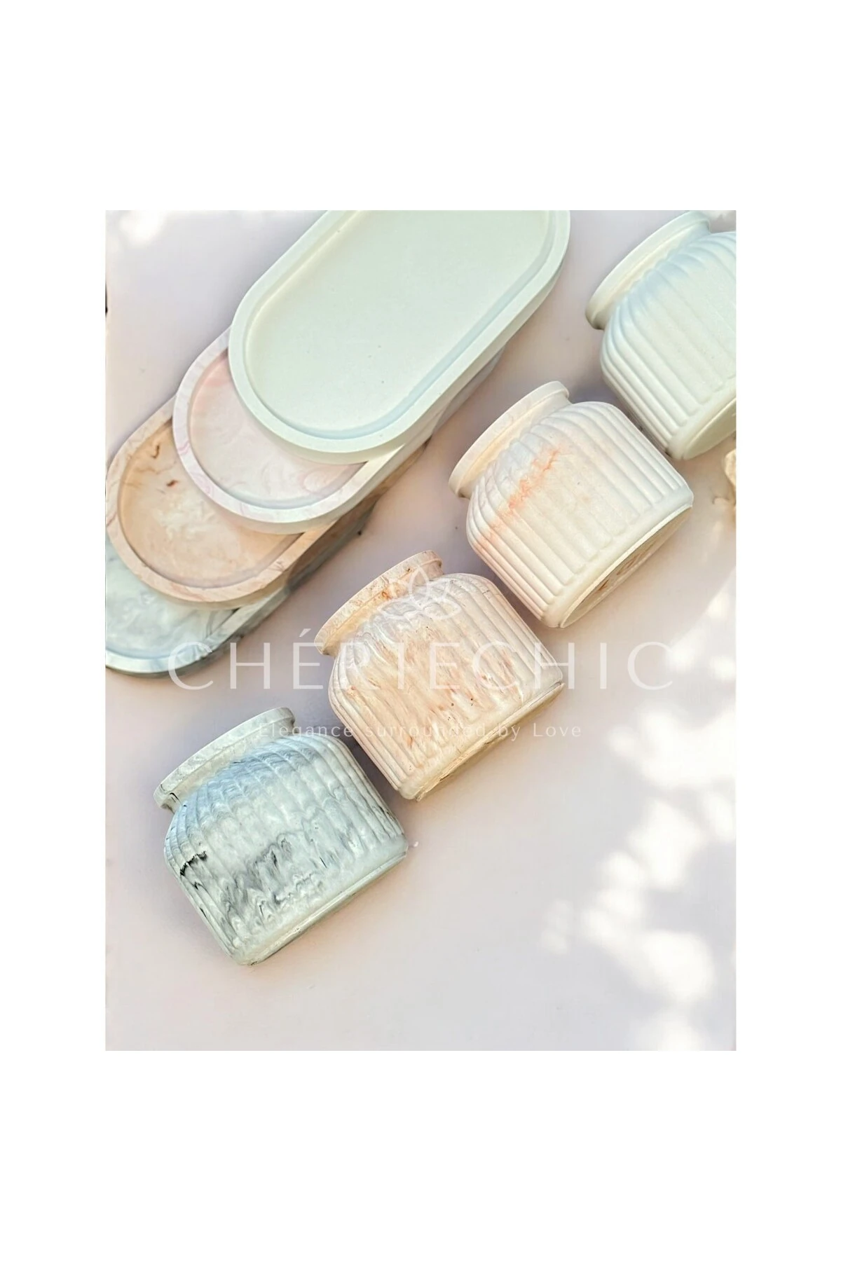 Büyük Bohem Vazo | Dekor Obje | Mermer (Soft Kahve)