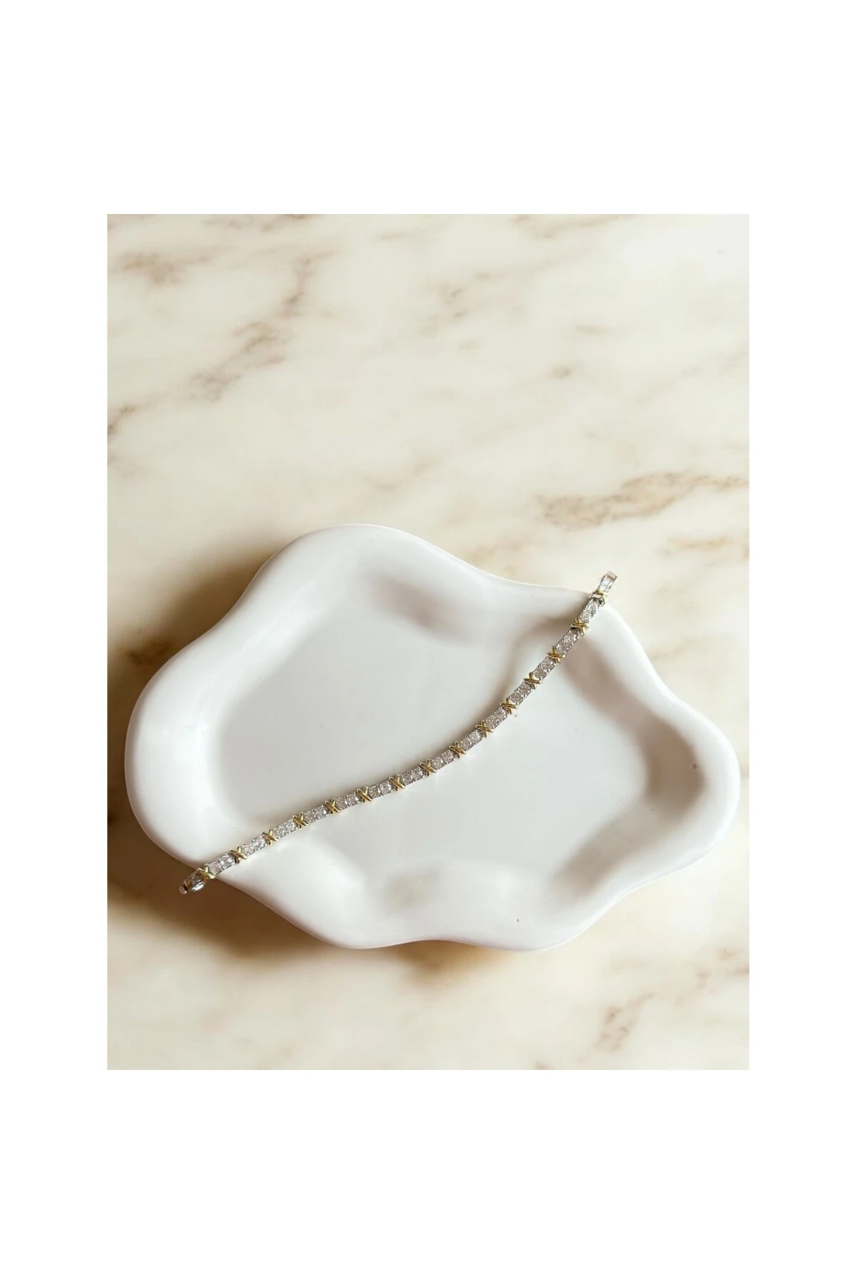 Zarif Tasarım Full Taş X Model Su Yolu Bileklik