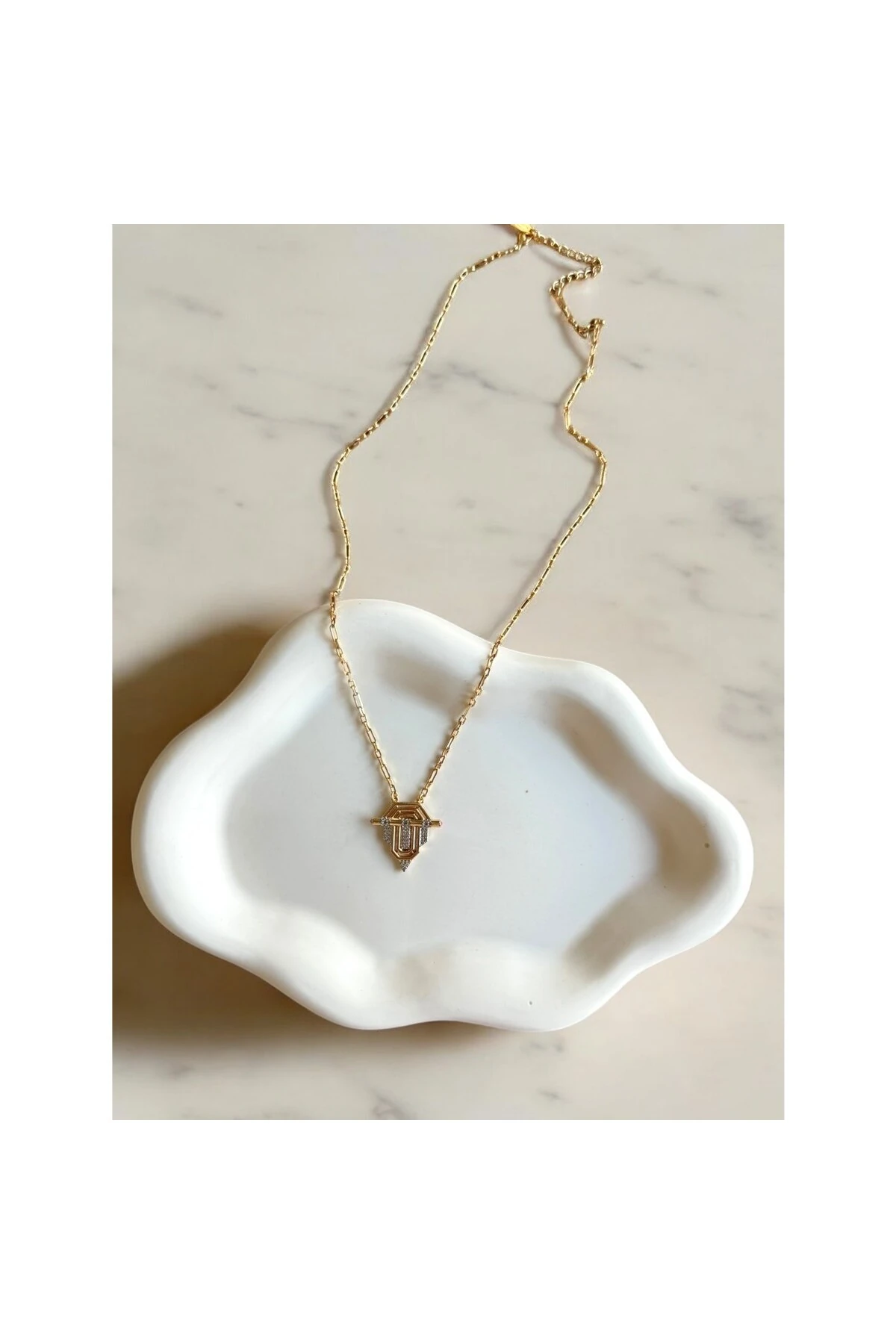 Madalyon Model Yakut ve Zirkon Taşlı Leyla Kolye