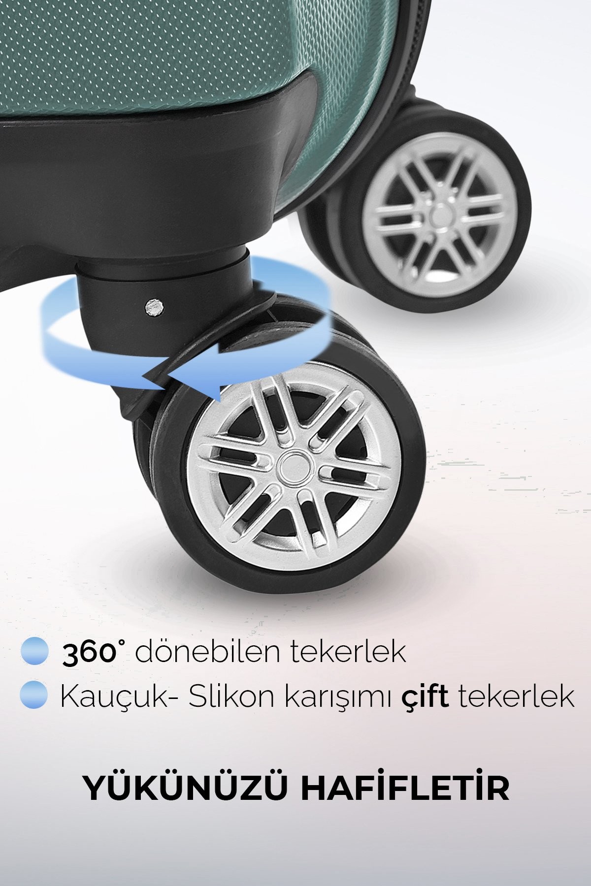 Polo&Sky Elmas Model Haki Renk Büyük Boy Valiz