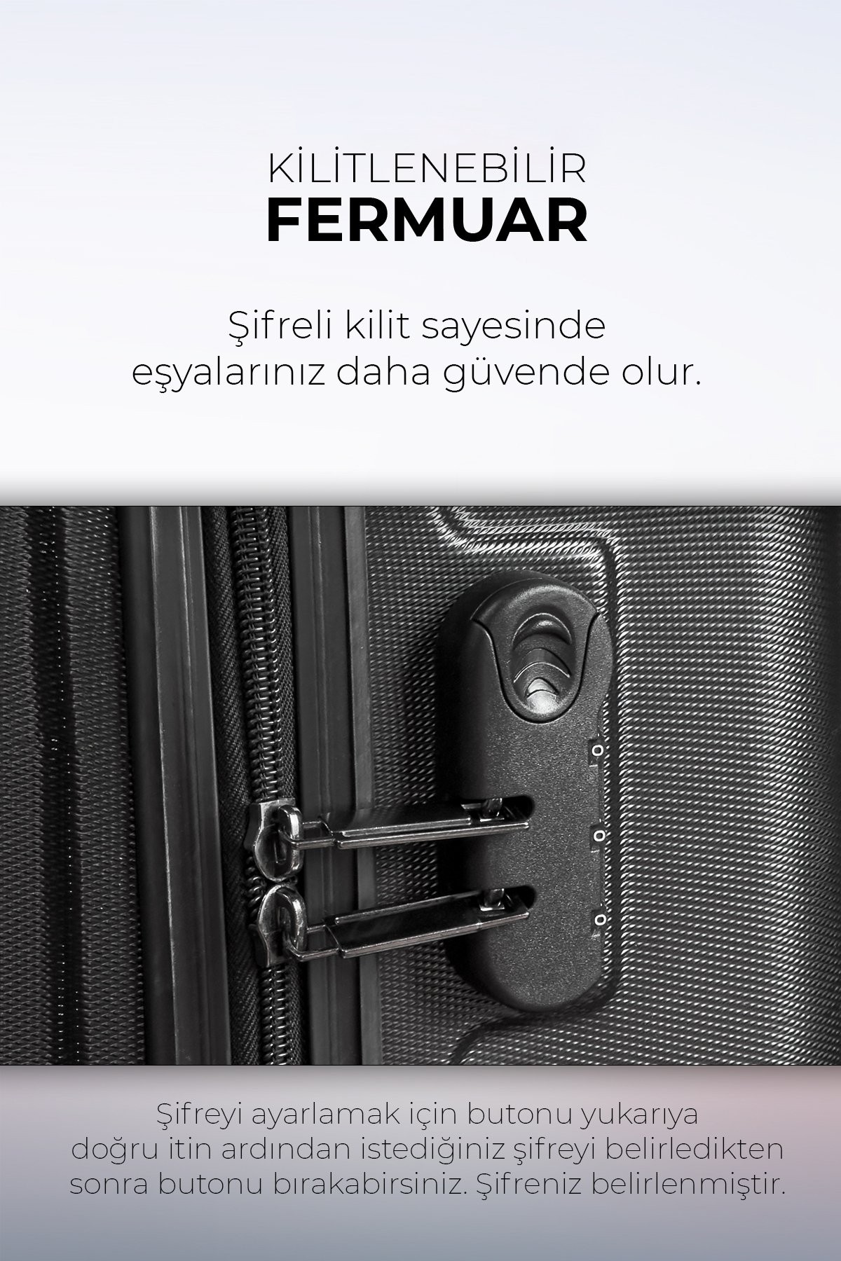 Polo&Sky Petek Model Siyah Renk Orta Boy Valiz Bavul