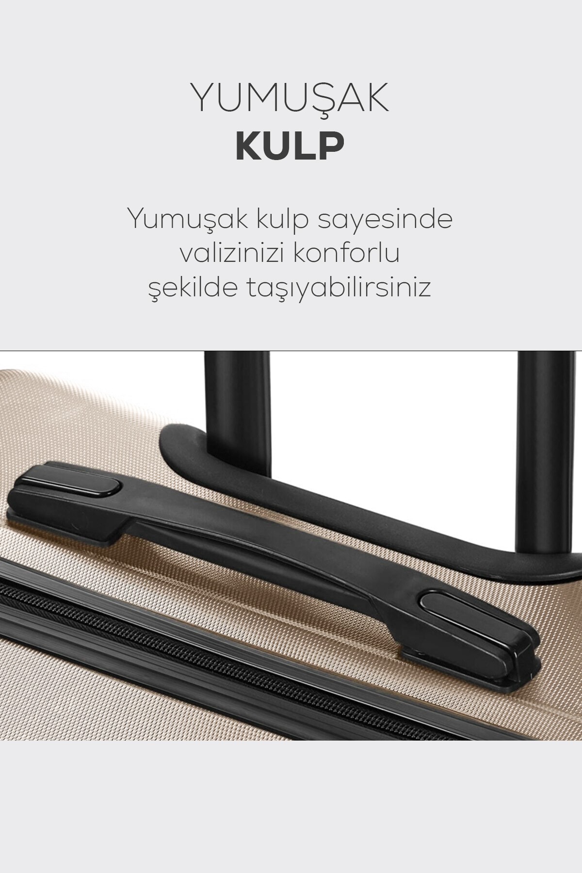 Polo&Sky Spring Model Gold Renk Orta Boy Valiz Bavul