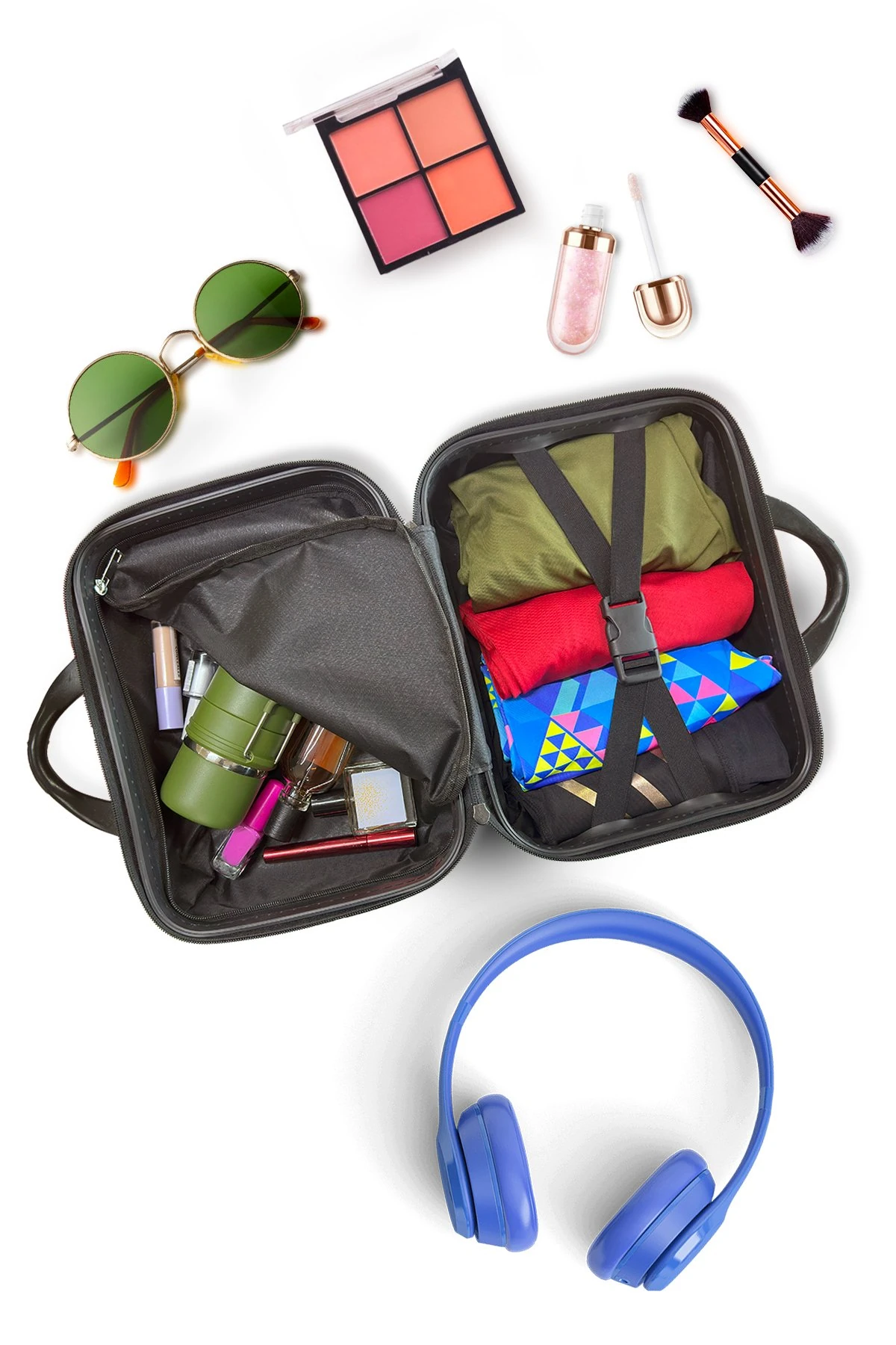 POLO SPORT Nylon Mini Pouch マルチカラー Kadın Orta Boy Suya Dayanıklı 4 Gözlü Askılı Çapraz Çanta Omuz
