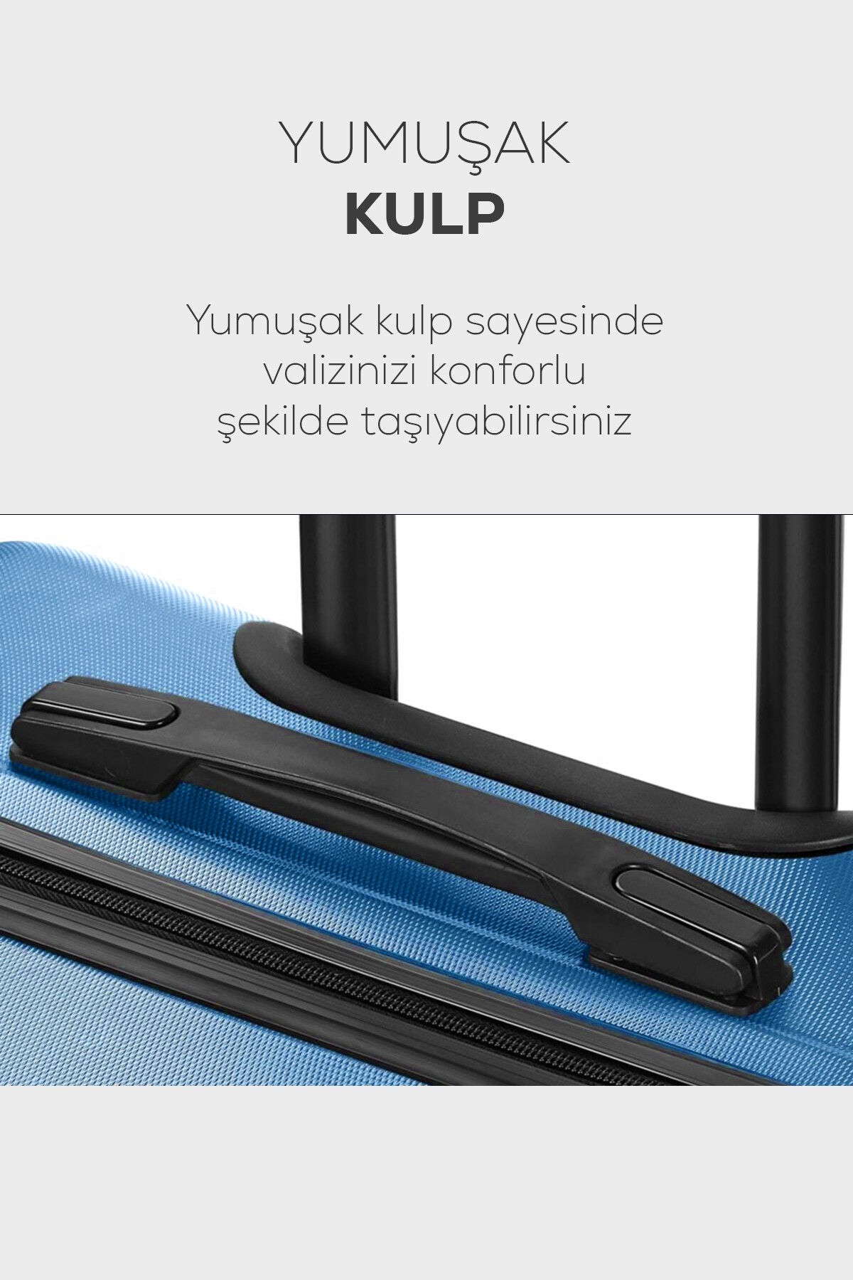 Polo&Sky Spring Model Mavi Renk Orta Boy Valiz Bavul