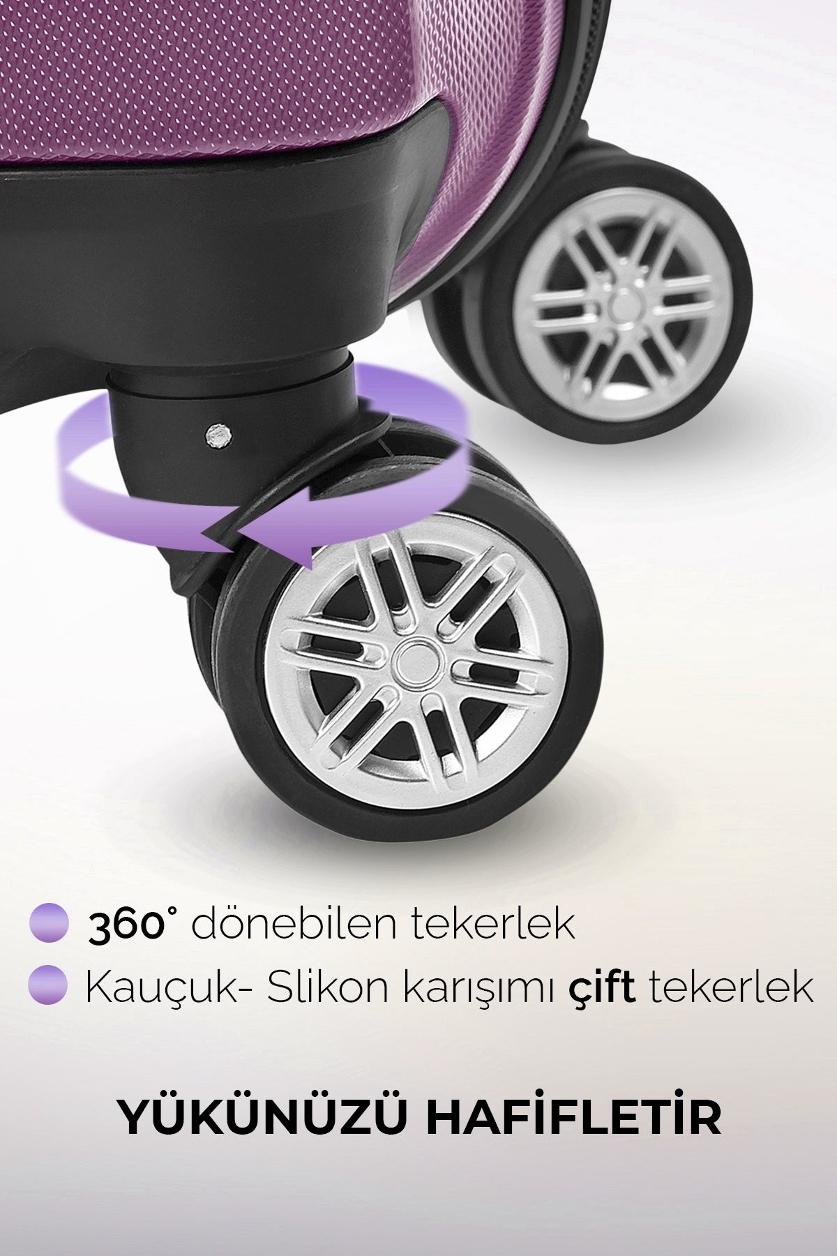 Polo&Sky Spring Model Mor Renk Orta Boy Valiz Bavul