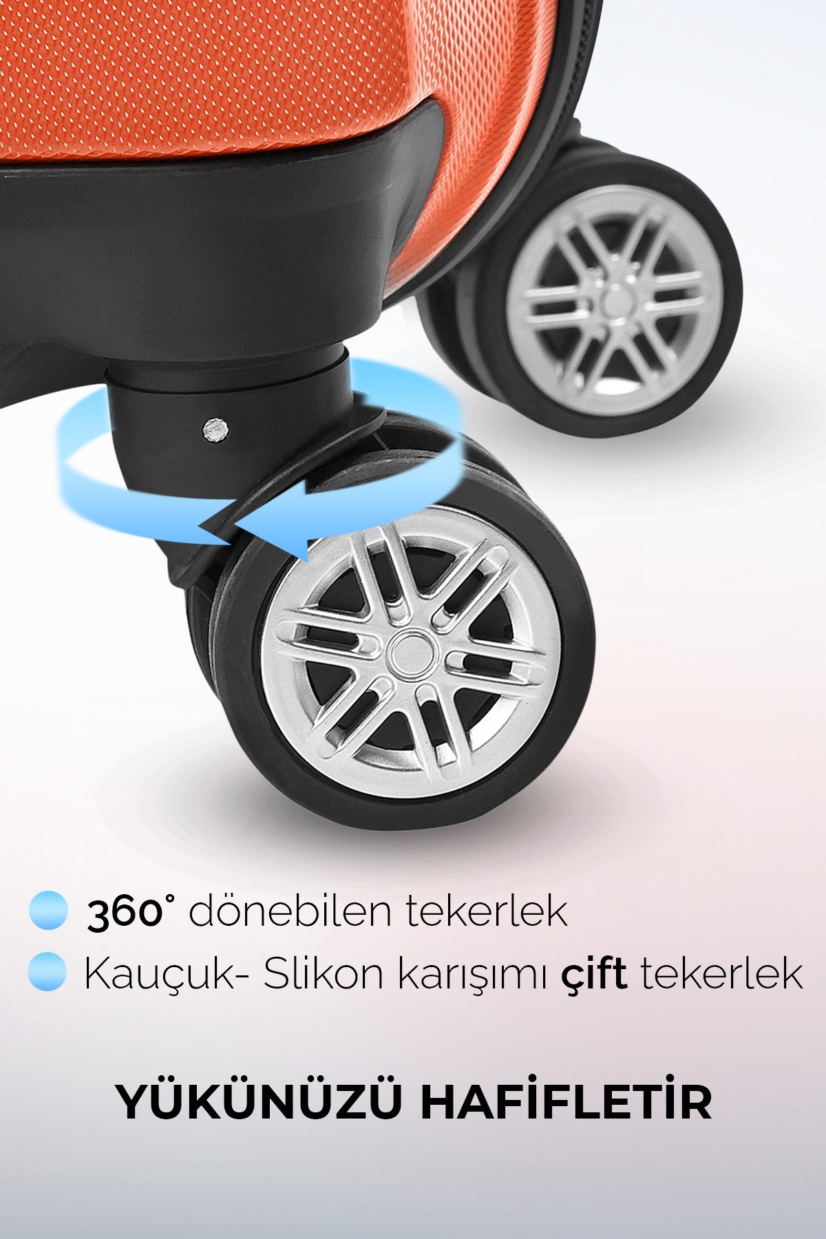 Polo&Sky Petek Model Turuncu Renk Kabin Boy Valiz