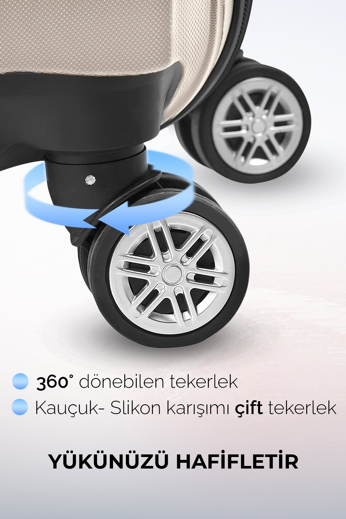 Polo&Sky Elmas Model Gold Renk Orta Boy Valiz Bavul