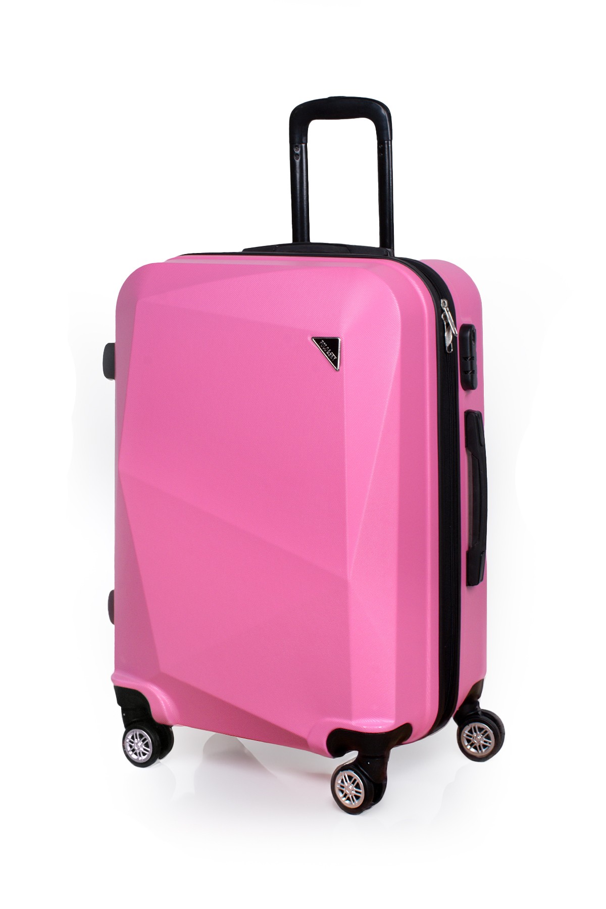 Polo&Sky Elmas Model Pembe Renk 2'li Valiz Seti (Orta+Büyük)