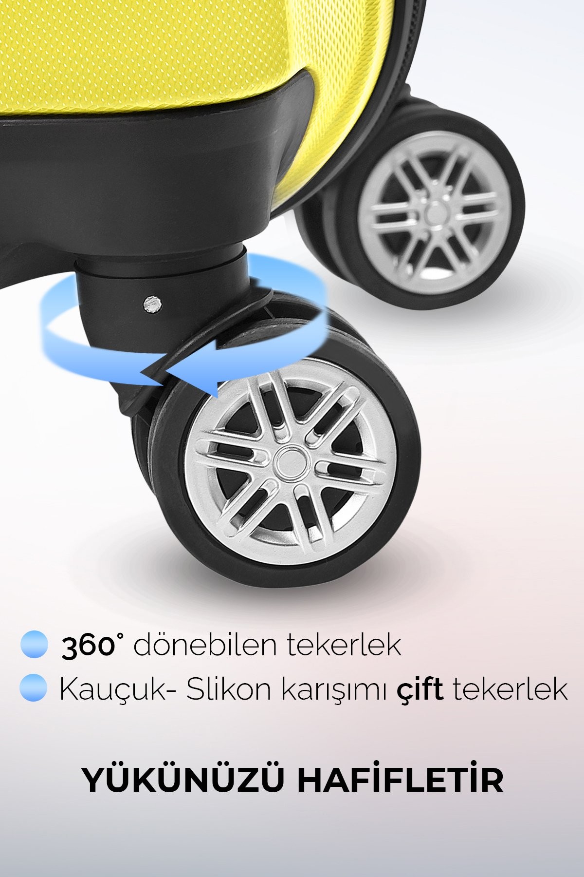 Polo&Sky Petek Model Sarı Renk Kabin Boy Valiz