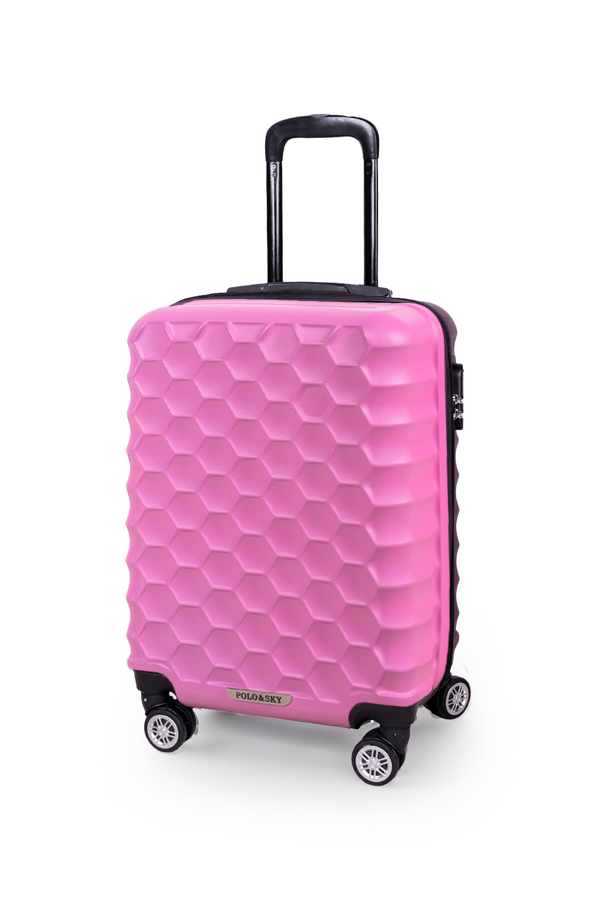 Polo&Sky Petek Model Pembe Renk 2'li Valiz Seti (Küçük+Büyük)