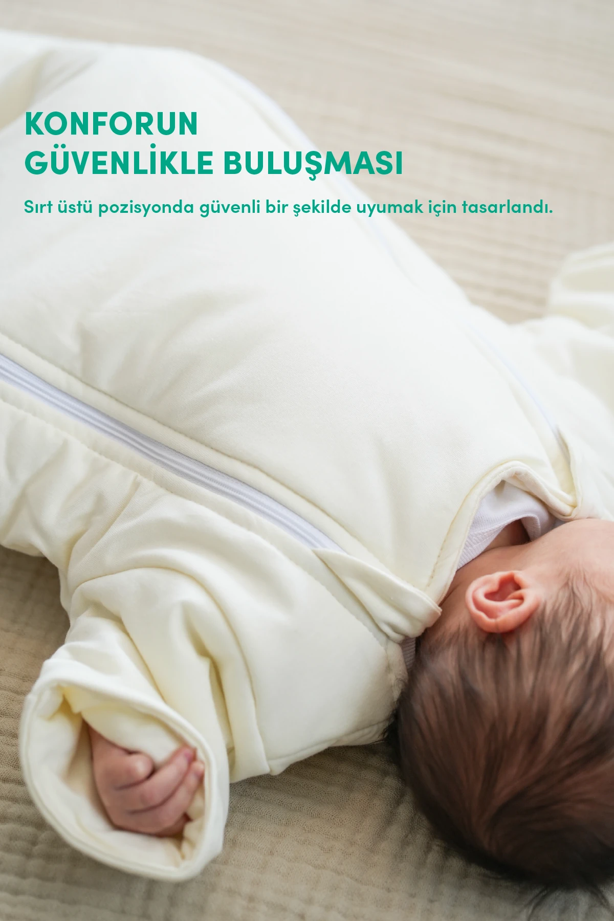 Minuche %100 Pamuk Bebek Uyku Tulumu - Elyaf Dolgulu ve Kolay Alt Değiştirme İçin Çift Fermuarlı