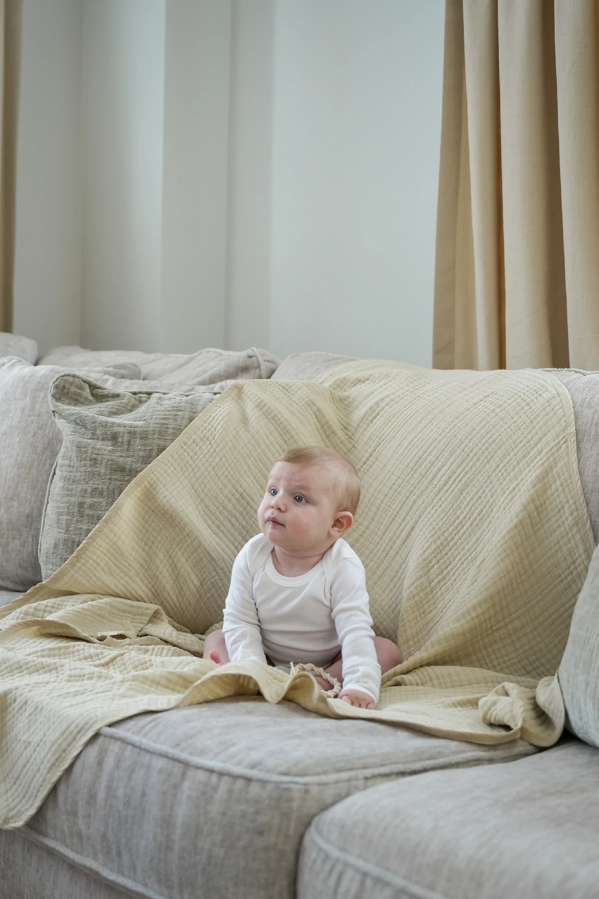 Minuche Müslin Bebek Kundak Örtüsü 120X120 cm - %100 Pamuk 4 Kat Müslin Bebek Battaniye