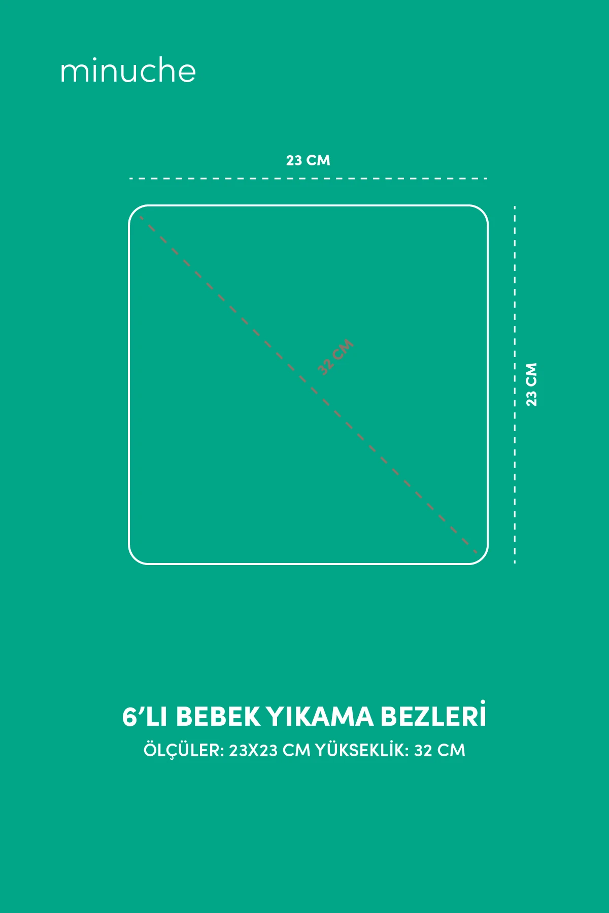 Minuche 6'lı Bebek Yıkama Bezleri - %100 Pamuk Yumuşak ve Süper Emici Örgü Yıkama Kesesi