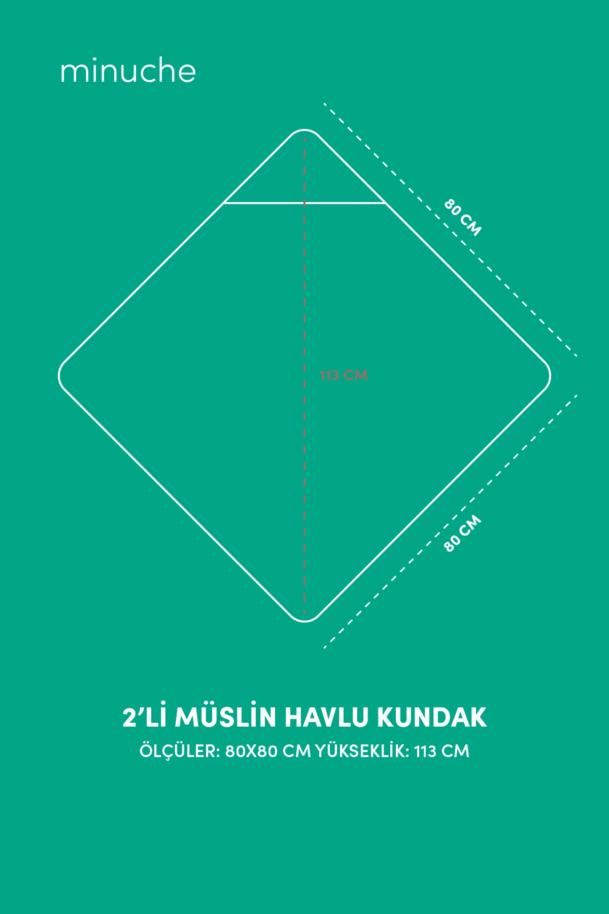 Minuche %100 Müslin Pamuklu Havlu Kundak - 80X80 cm Bebek Banyo Havlusu - Ultra Yumuşak ve Emici