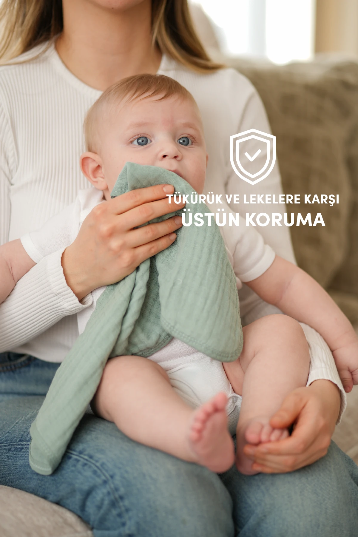 Minuche 6'lı Müslin Bebek Ağız Mendili 25X50 cm - 4 Katlı Ultra Yumuşak %100 Pamuk Müslin Bez