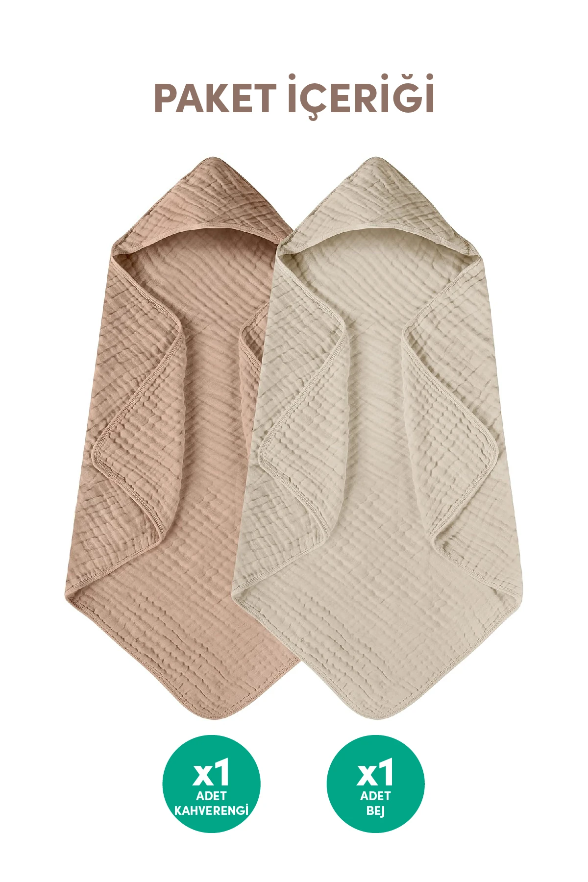 Minuche %100 Müslin Pamuklu Havlu Kundak - 80X80 cm Bebek Banyo Havlusu - Ultra Yumuşak ve Emici