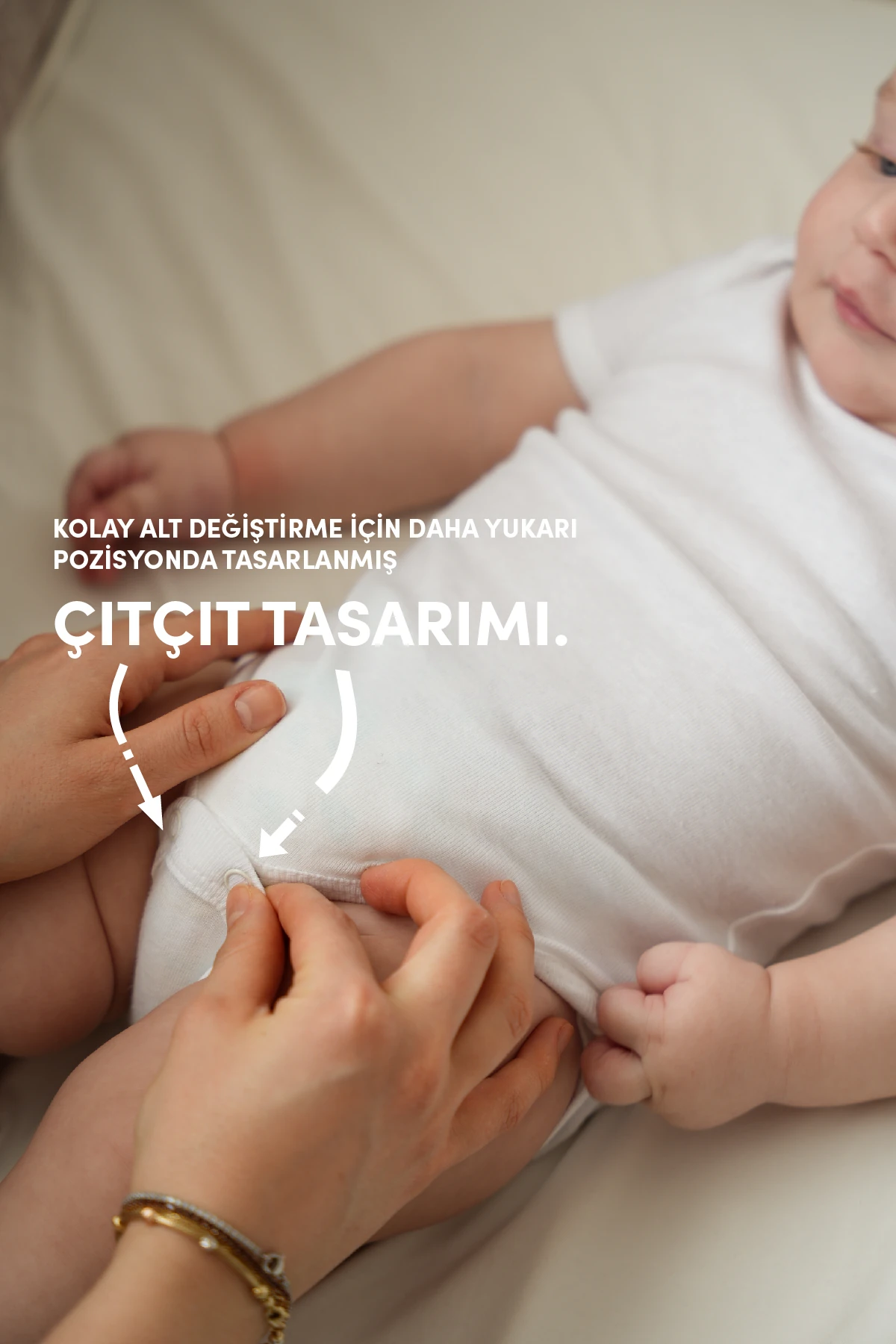 Minuche %100 Pamuk 8'li Bebek Body - Kısa Kollu ve Çıtçıtlı Beyaz Zıbın