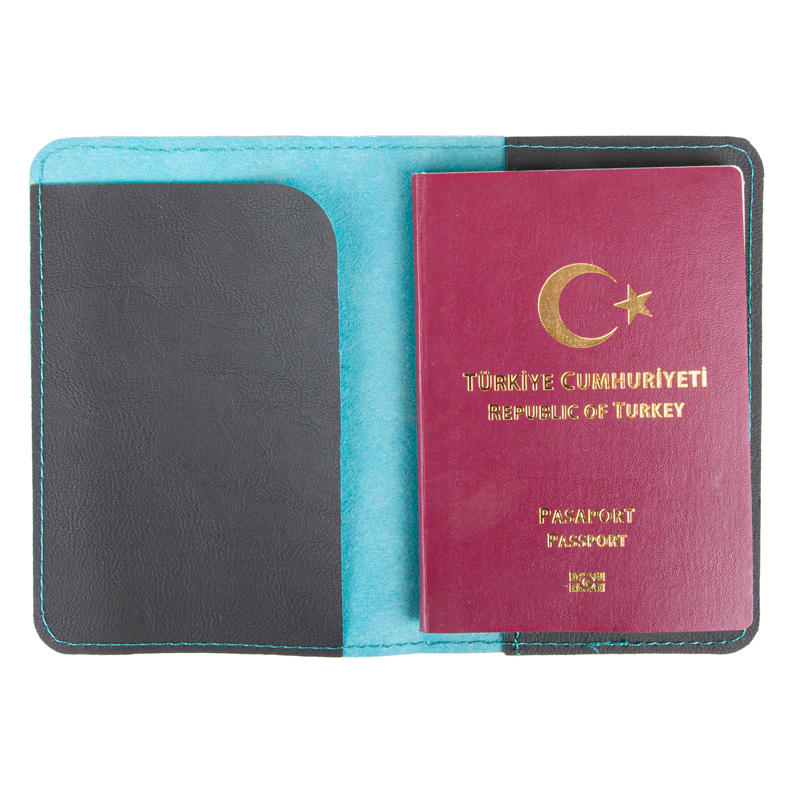 460123 PASAPORTLUK TURKUAZ DERİ