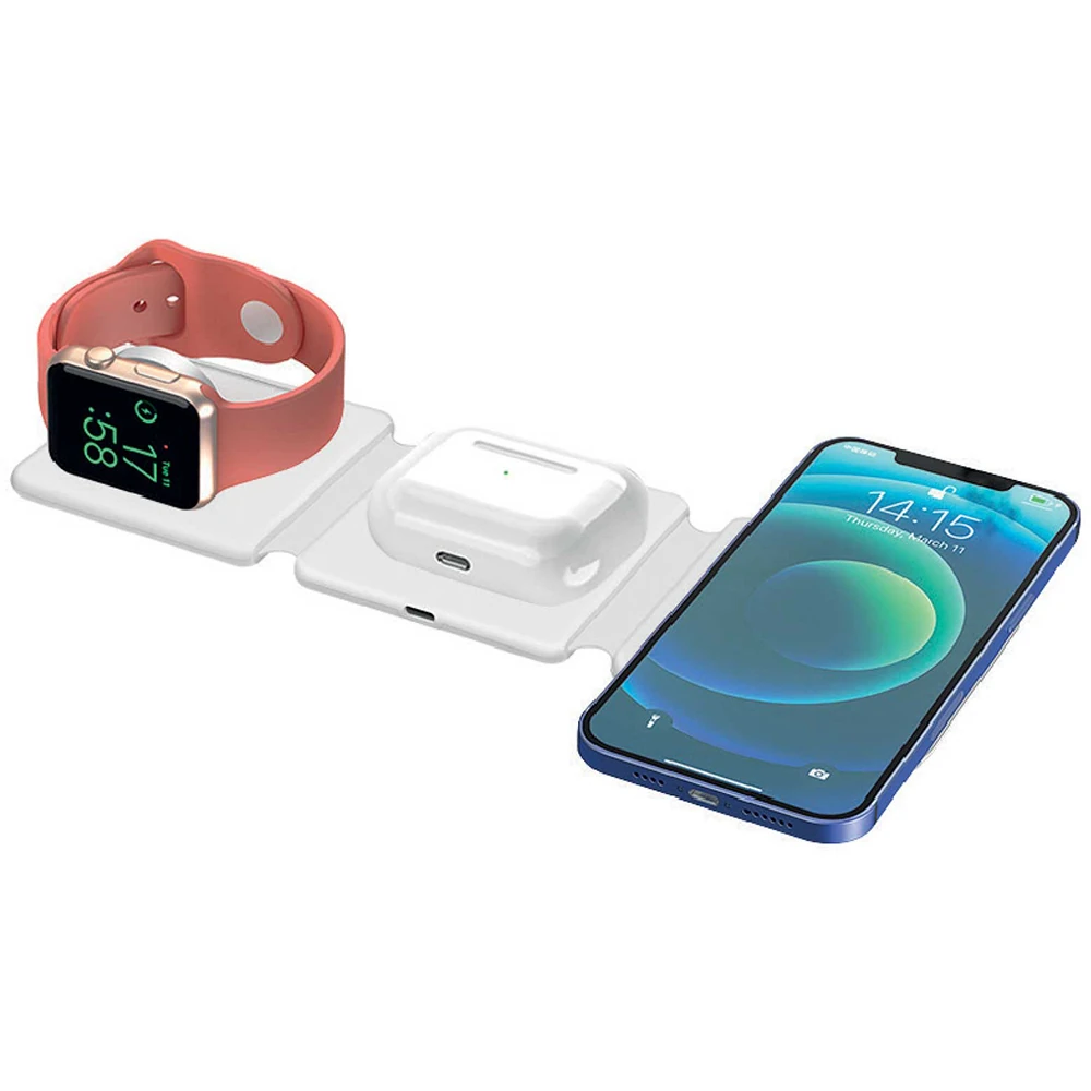 266702 SALKIM BEYAZ 3 LÜ WİRELESS ŞARJ STANDI