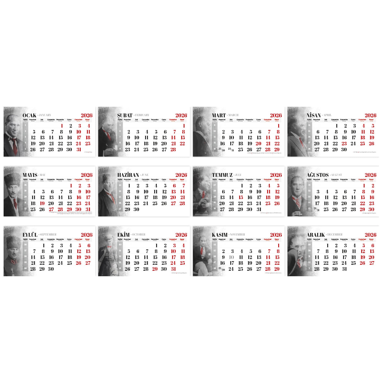 PM-53 PM-53 ATATÜRK ÜÇGEN SIVAMA AYAK MASA TAKVİMİ