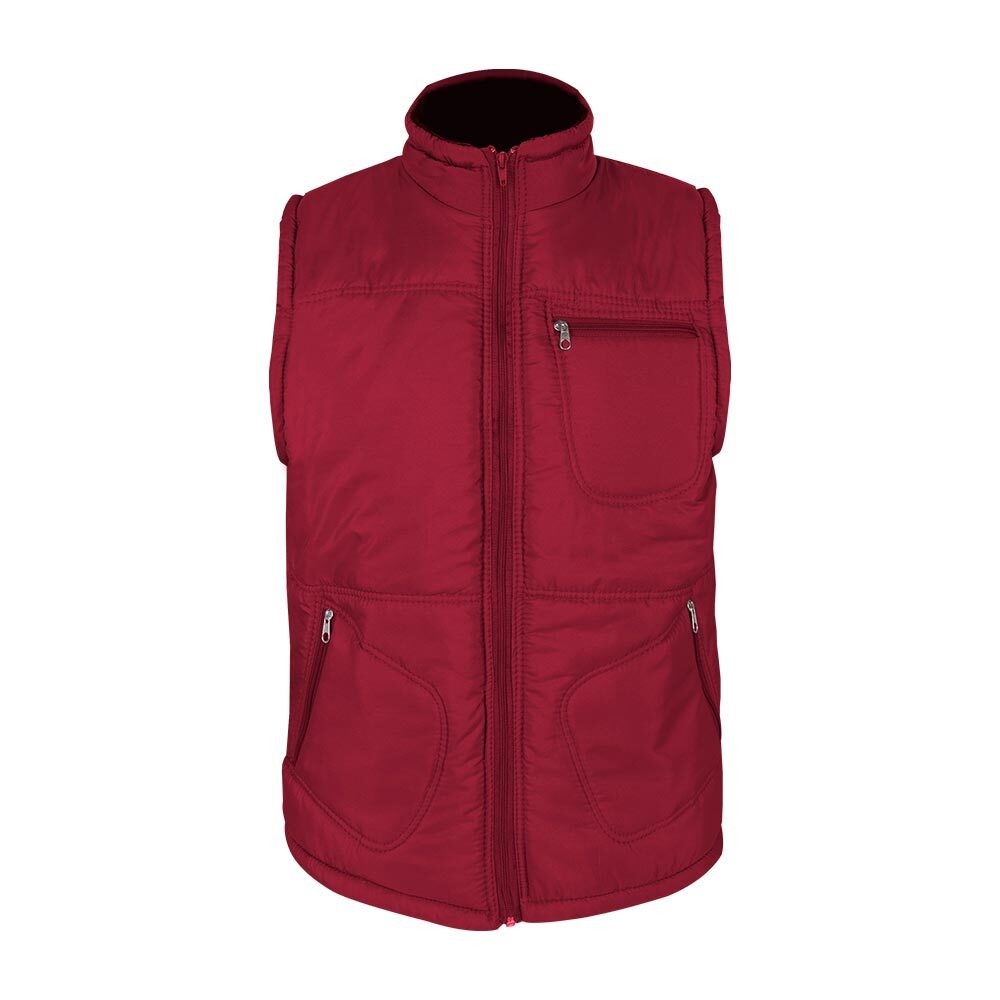 948004-XL ALASKA KIRMIZI ÜÇ CEPLİ ŞİŞME YELEK XL