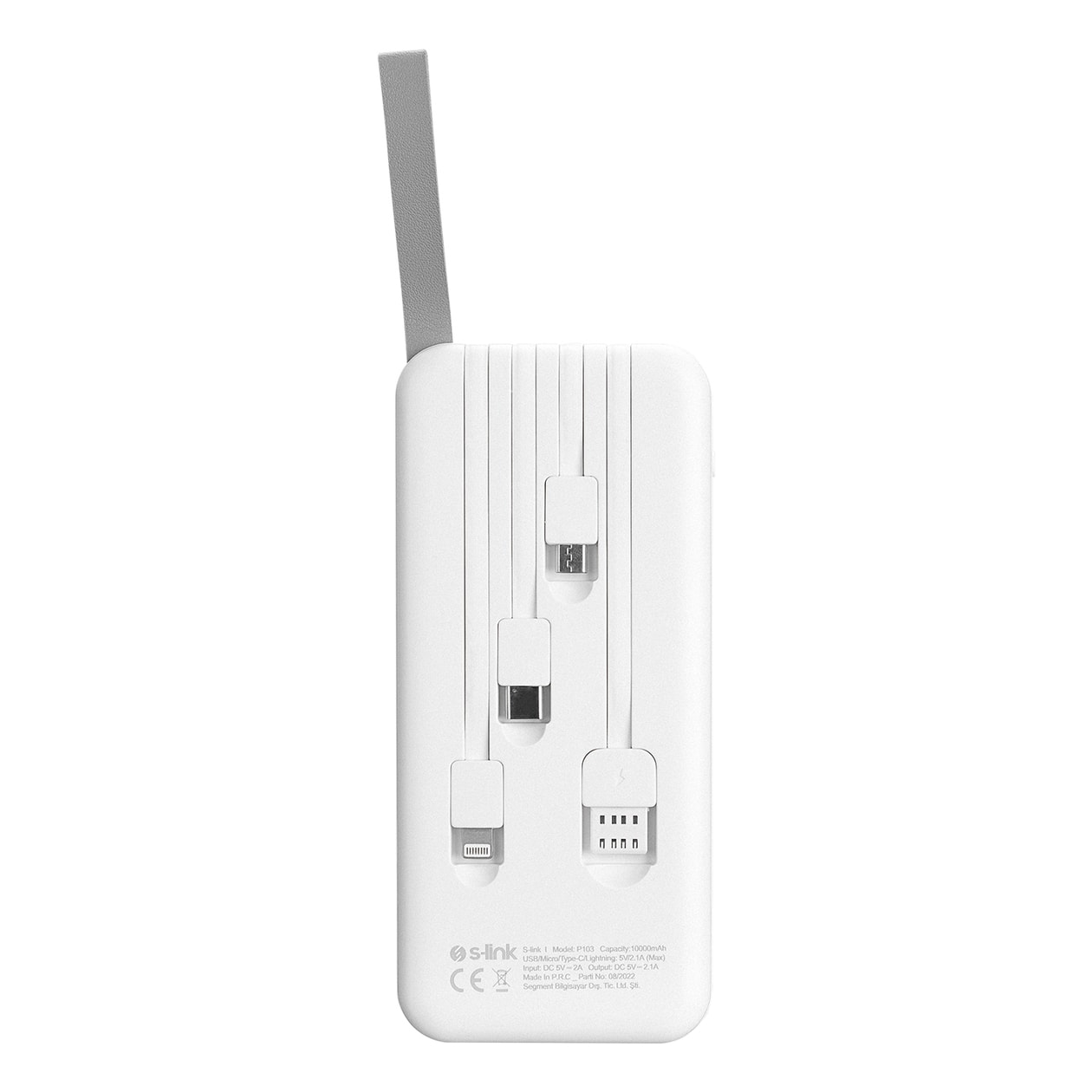 225802 GÖKPINAR BEYAZ 10000 MAH LED AYDINLATMALI POWERBANK