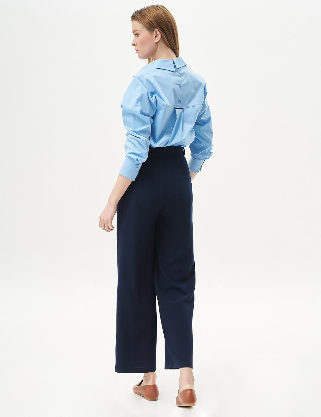 Basic Geniş Paça Krep Pantolon