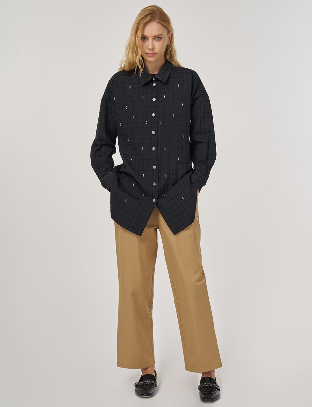Denim Yaka Kapitone Tunik