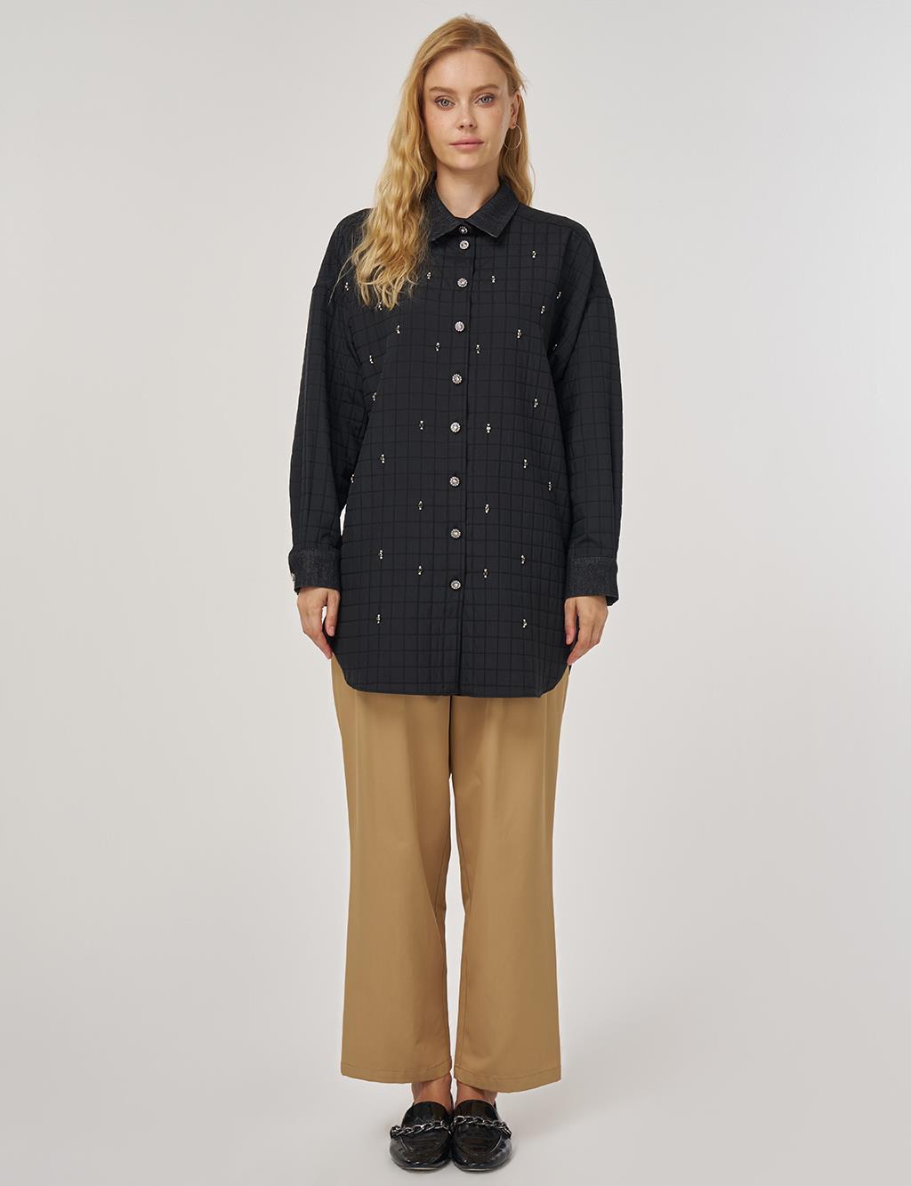 Denim Yaka Kapitone Tunik