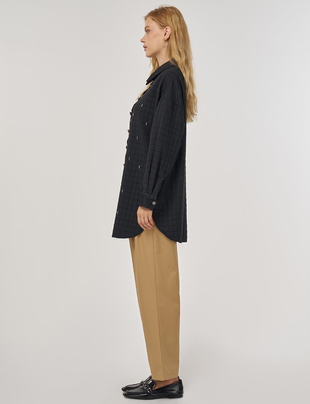Denim Yaka Kapitone Tunik