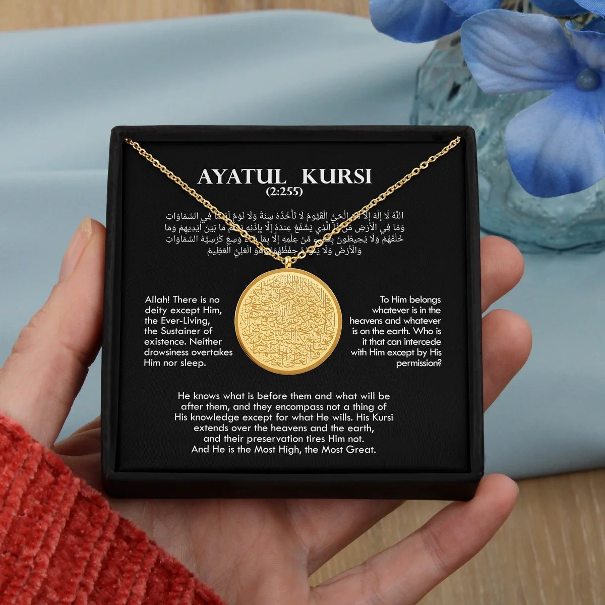 Ayet-el Kürsi Kolye Gold Renk