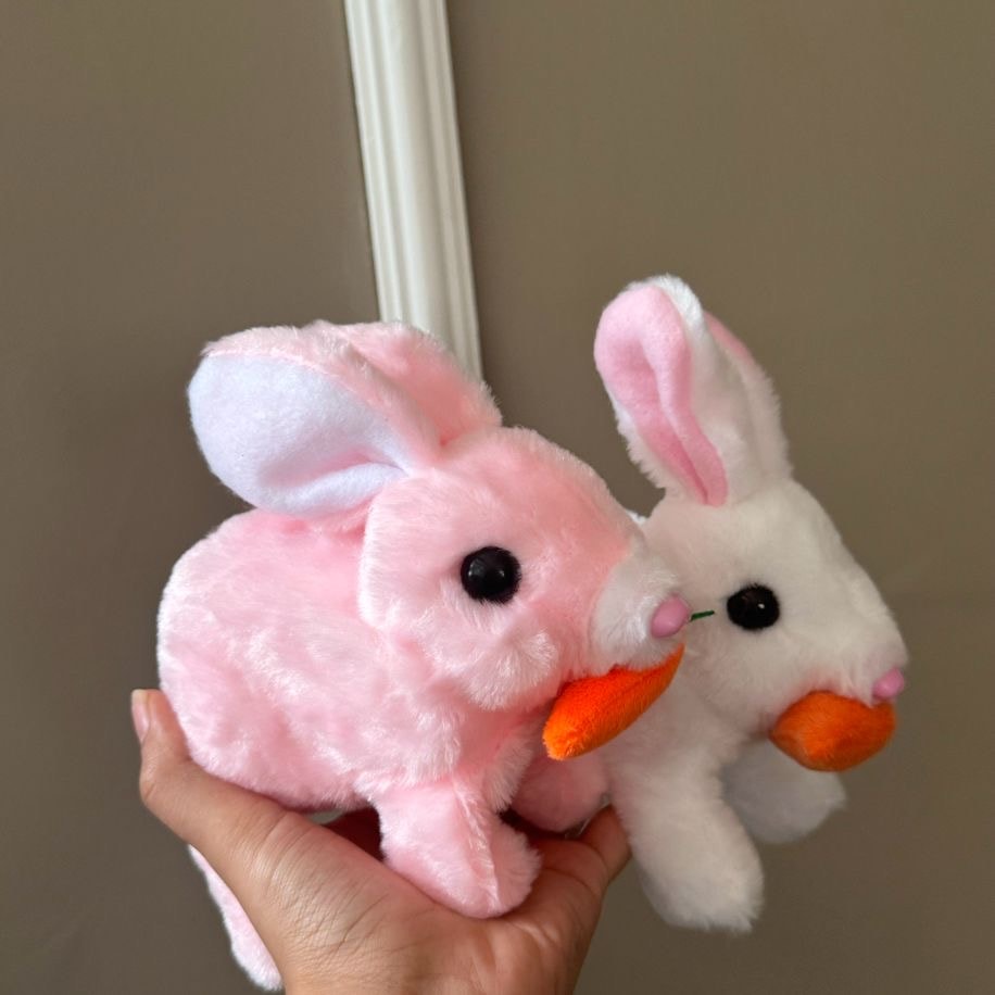 “Pilli Sesli, Işıklı ve Zıplayan Peluş Tavşan 🐇