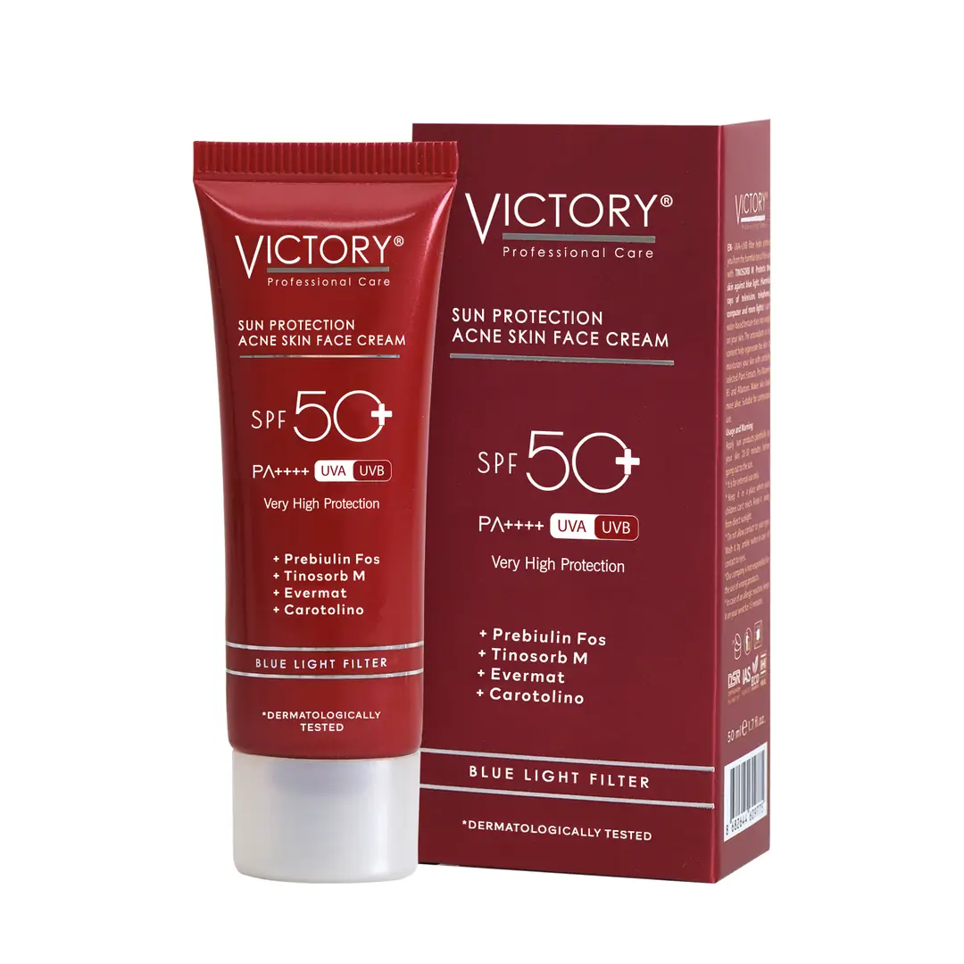 SPF50+ Yüz Güneş Kremi Akne Karşıtı Mavi Işık Filtreli 50 ML
