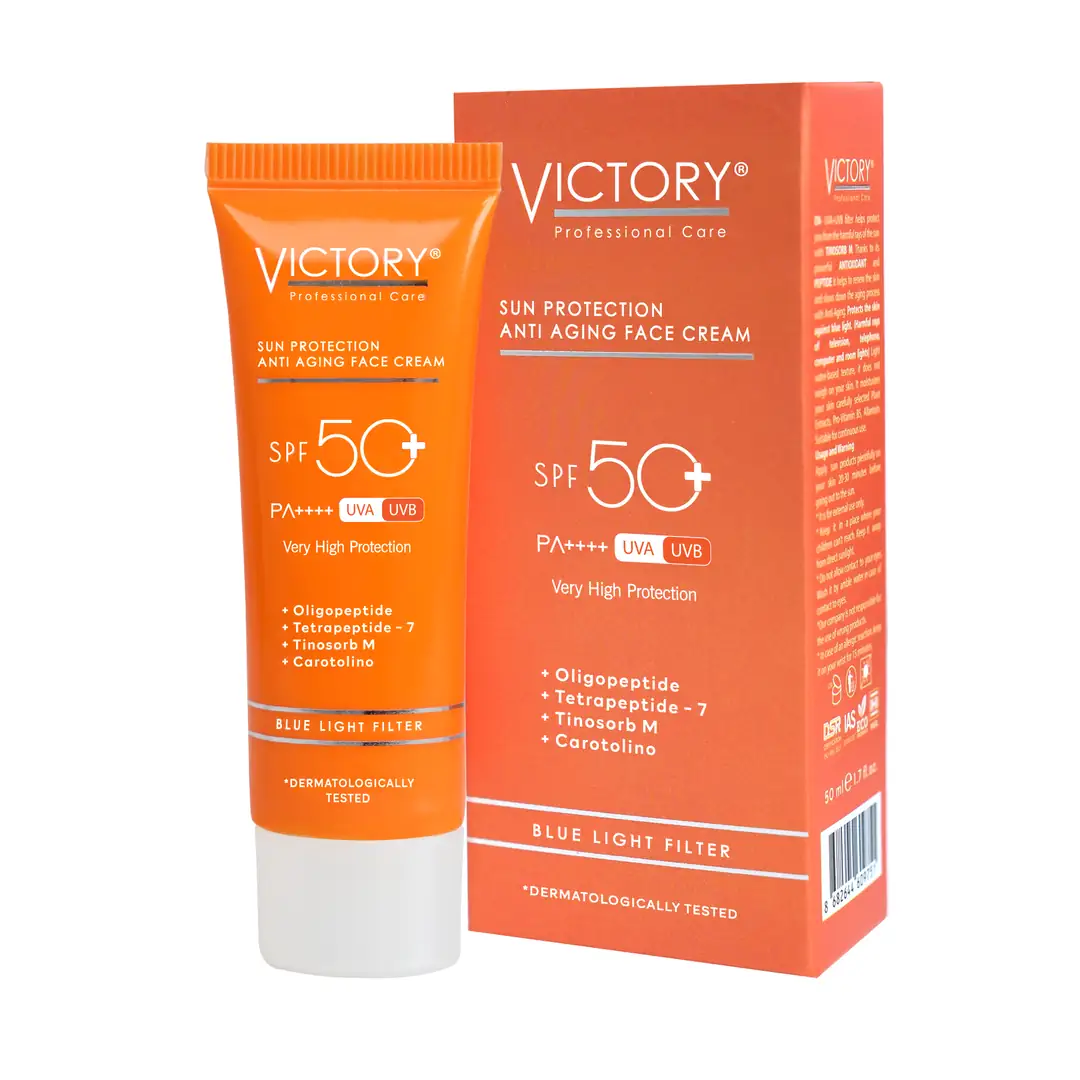 SPF50+ Yüz Güneş Kremi Yaşlanma Karşıtı Mavi Işık Filtreli 50 ML