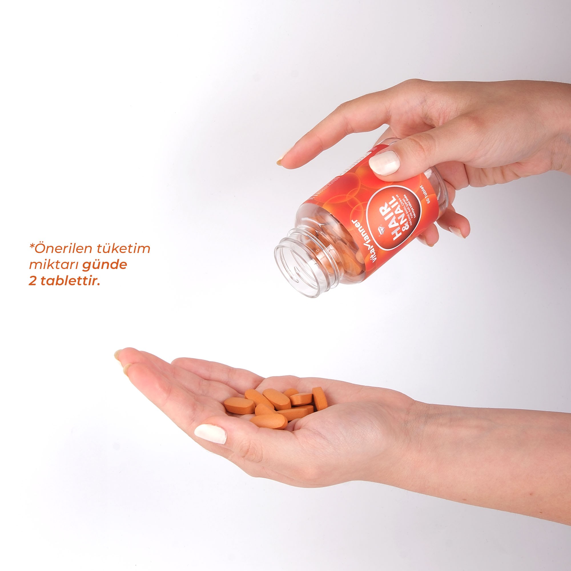 Hair&Nail, Biotin, Çinko, Folik Asit ve Vitamin Kompleksi ile Takviye Edici Gıda 60 Tablet