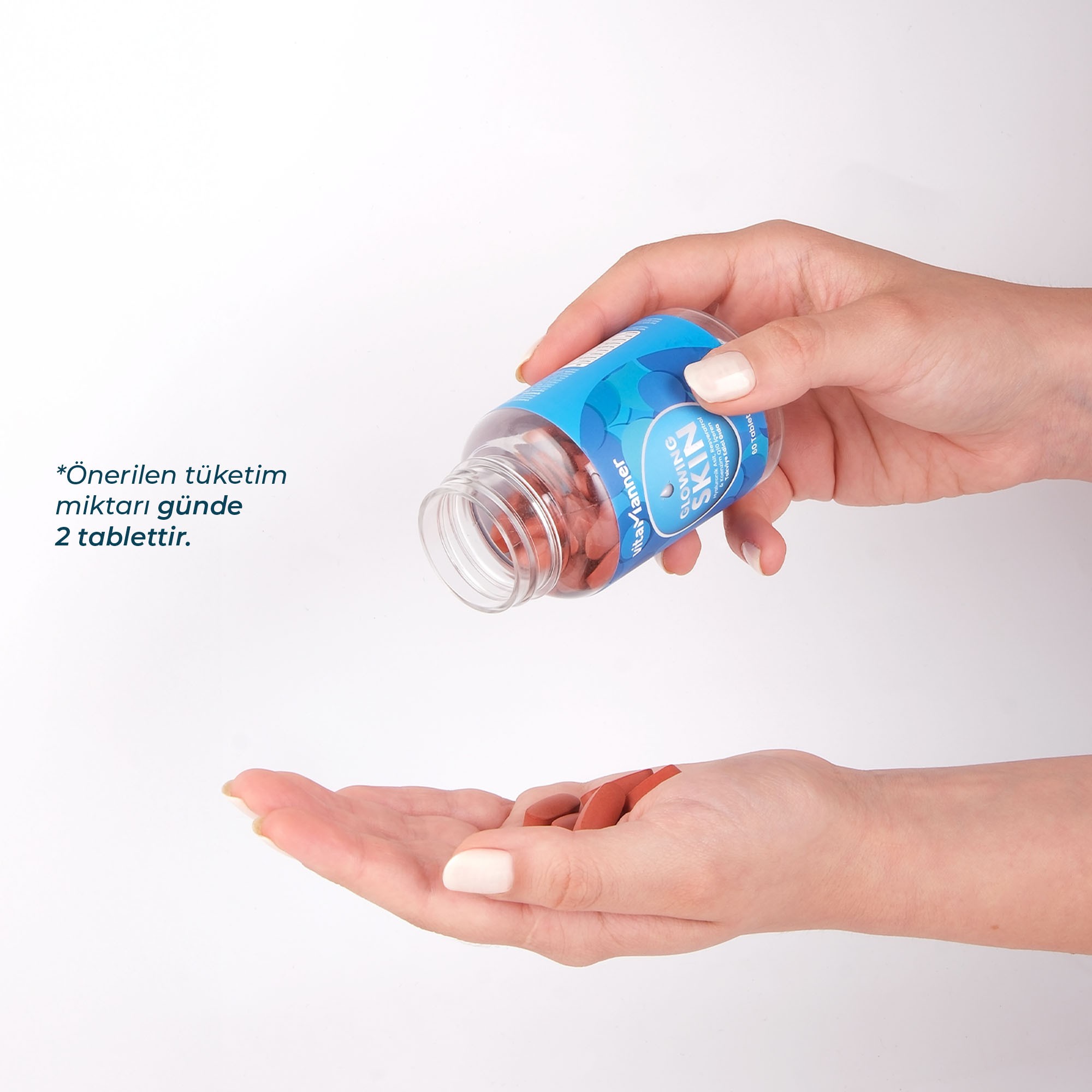 Glowing Skin Hyaluronic Acid, Glutatyon, Resveratrol, Coenzim Q10 Takviye Edici 60 Tablet