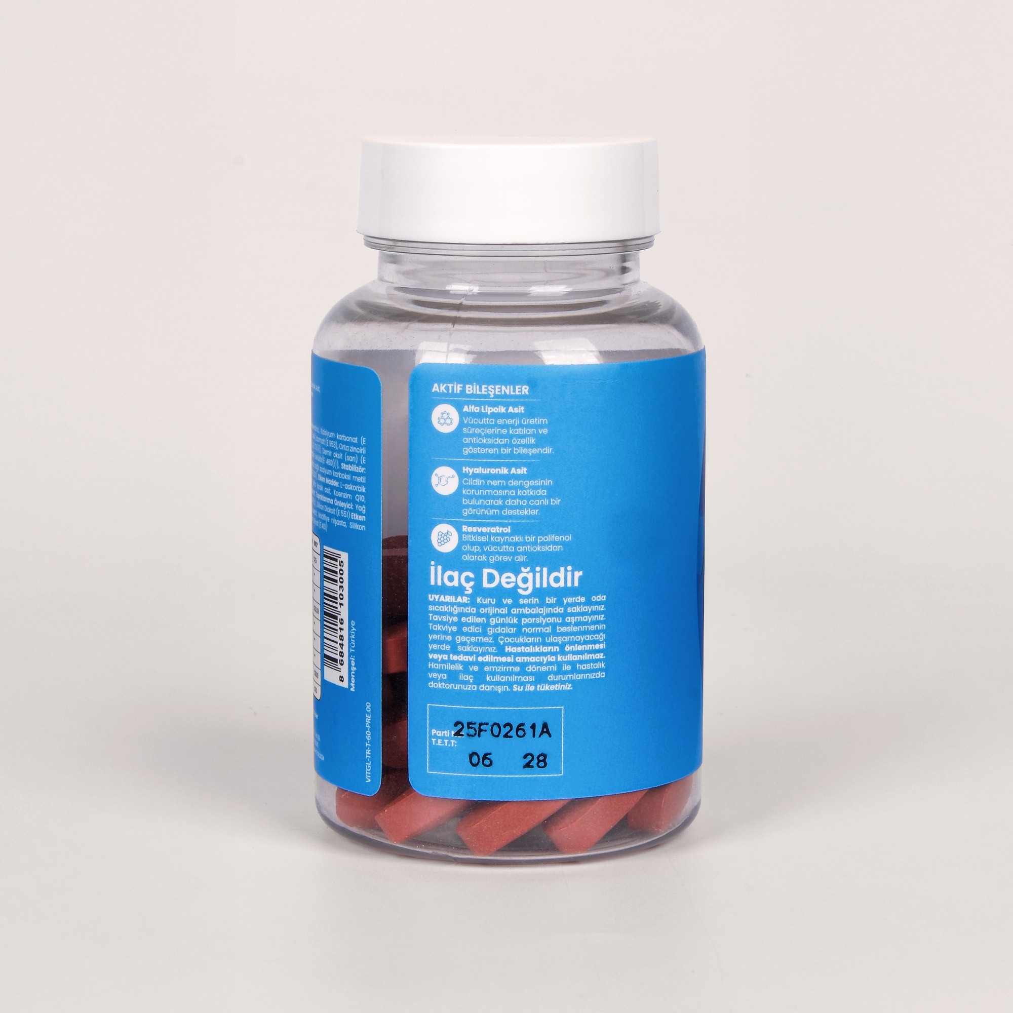 Glowing Skin Hyaluronic Acid, Glutatyon, Resveratrol, Coenzim Q10 Takviye Edici 60 Tablet